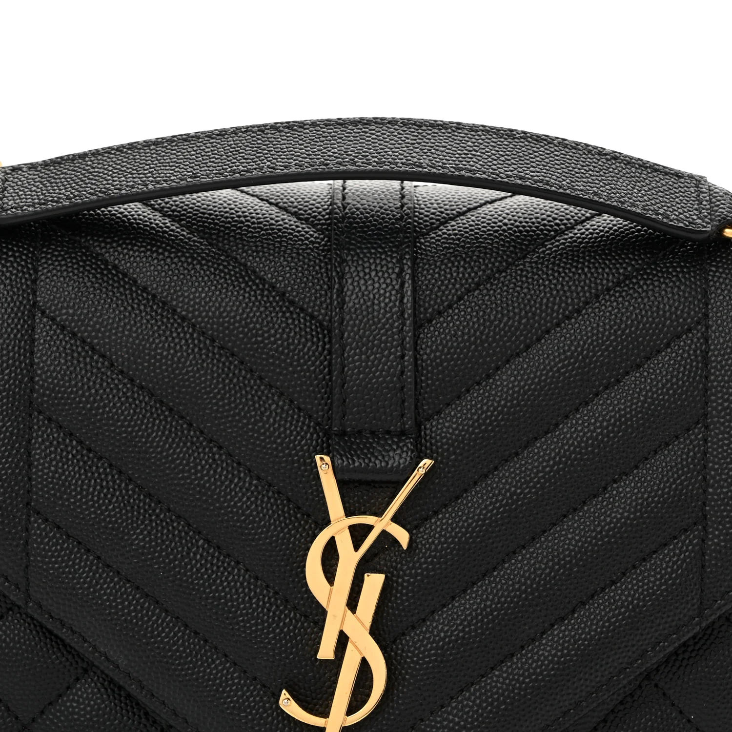 Grain De Poudre Textured Mixed Matelasse Triquilt Medium Monogram Satchel Black