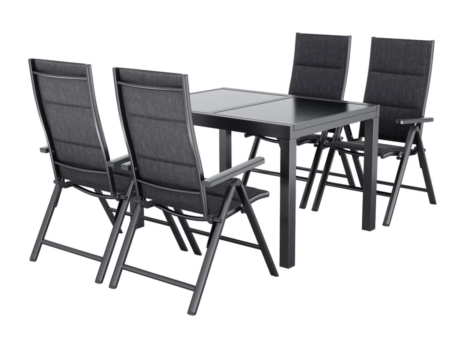 LIVARNO home Table de jardin Houston + Lot de 4 fauteuils Toronto