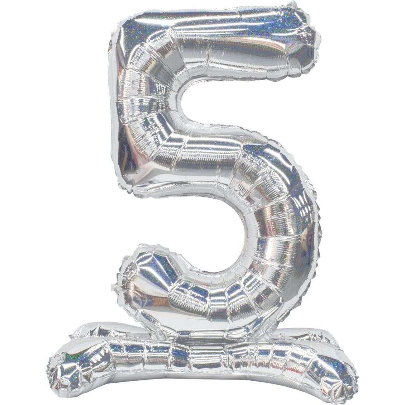 Ballon chiffre 5 H98cm doré ou argenté (2 modèles)