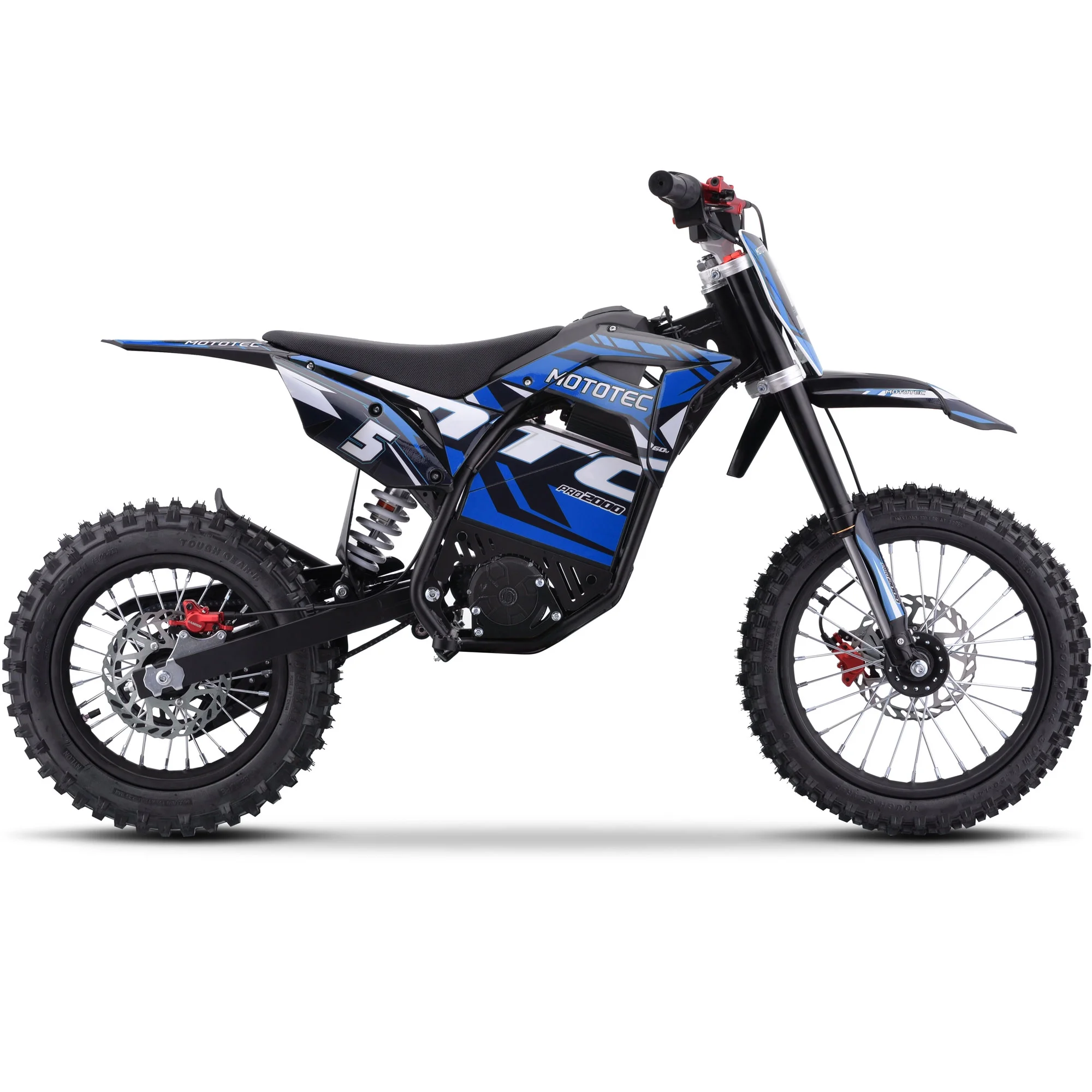 Mototec 60v Pro Electric Dirt Bike 2000w Lithium Blue