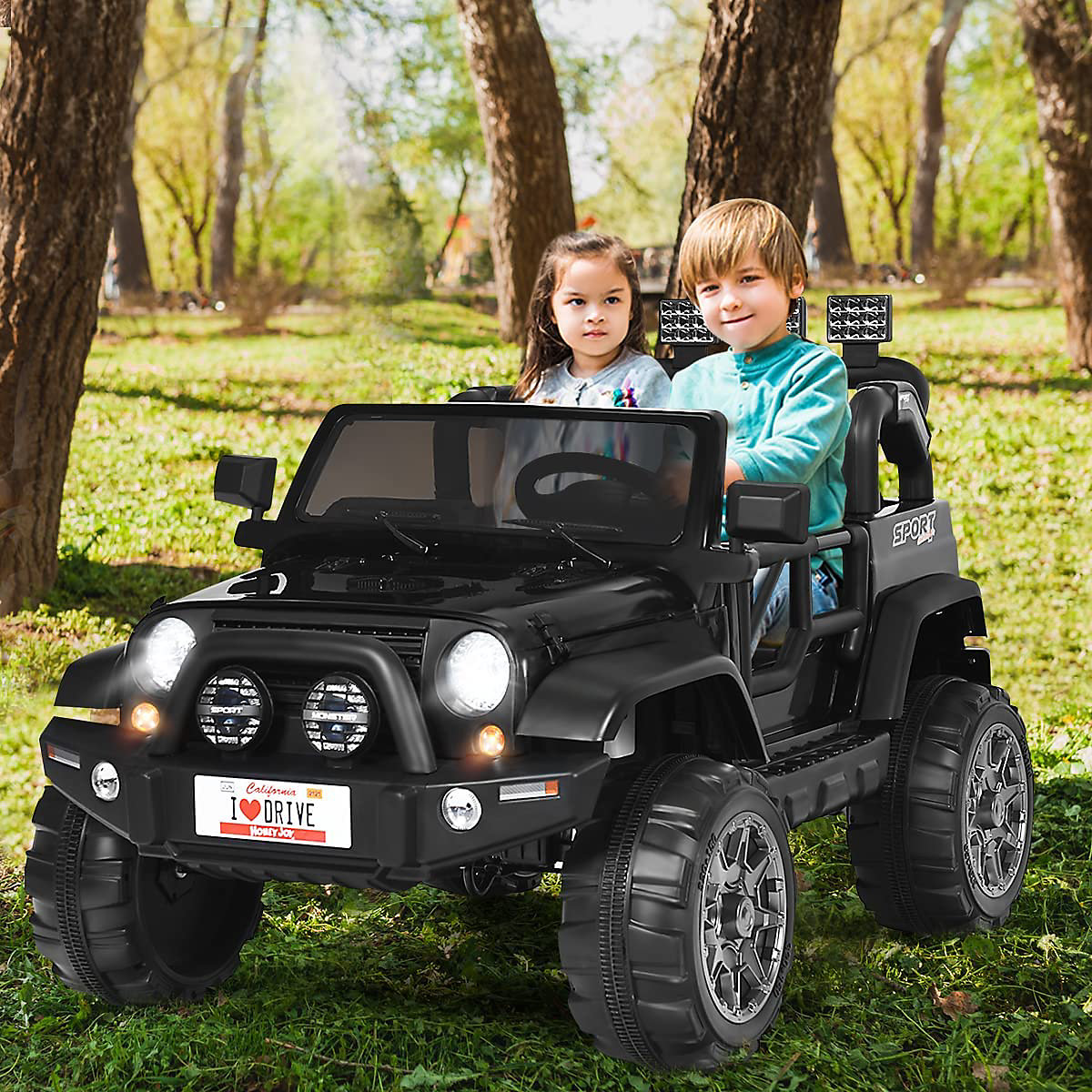 Elektroauto Jeep 2 Sitzer mit 3 Geschwindigkeiten noir
