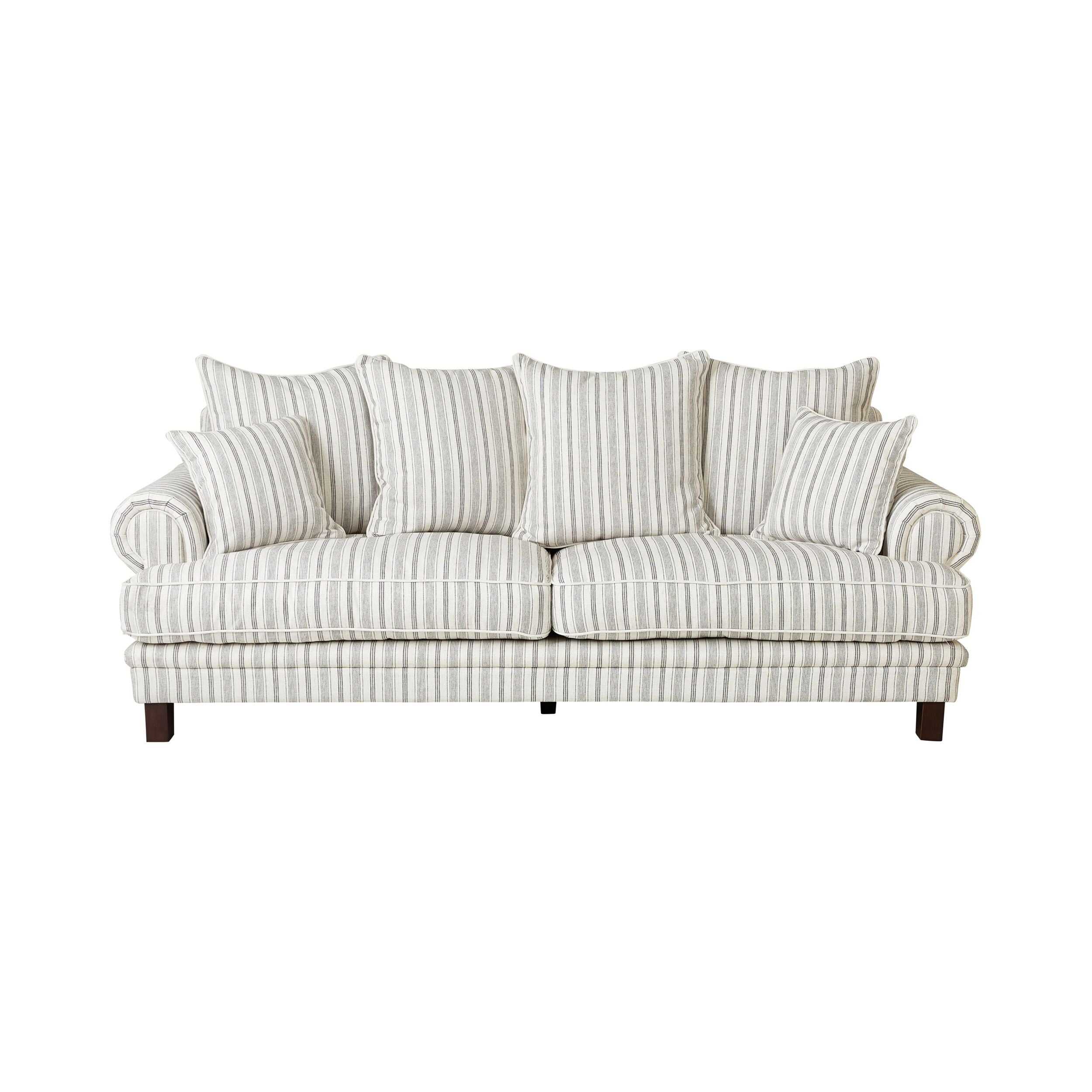 Lisette 3.5 Seater Sofa Linen Stripe