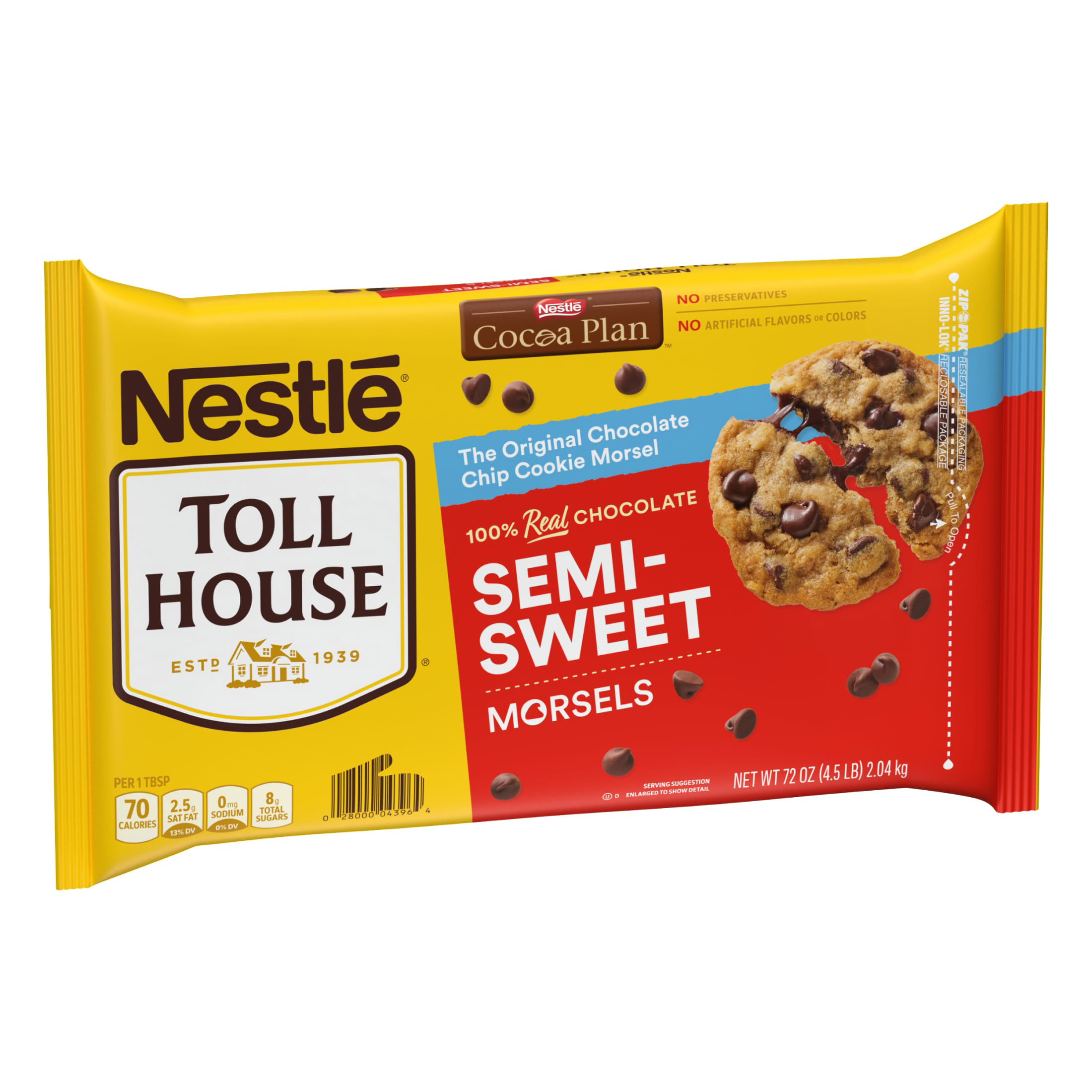 Nestlé Toll House, Semi - Sweet Chocolate Chip Morsels, 72 oz