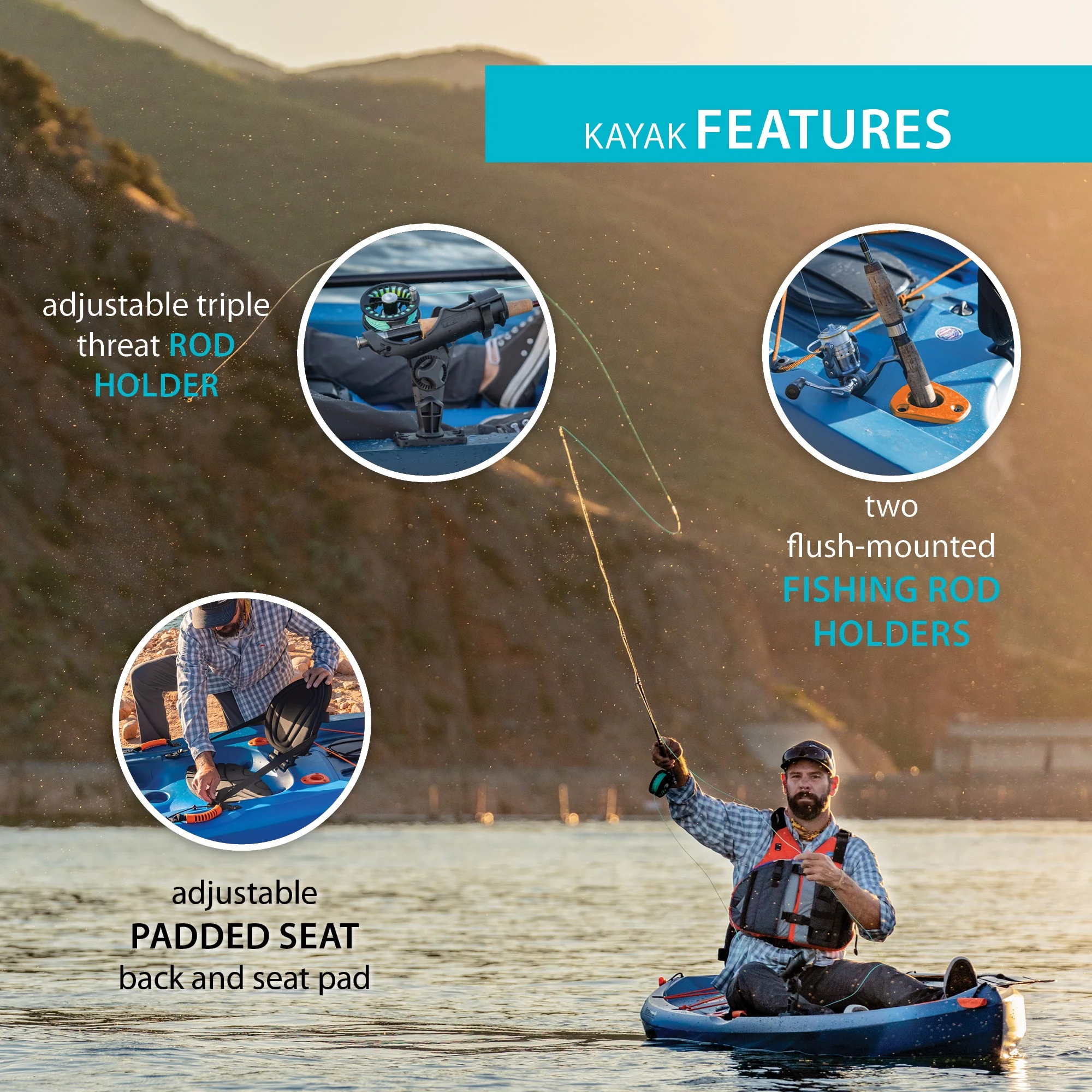 Lifetime Tamarack Angler 10 Ft. Fishing Kayak, Volcano Fusion (91340)