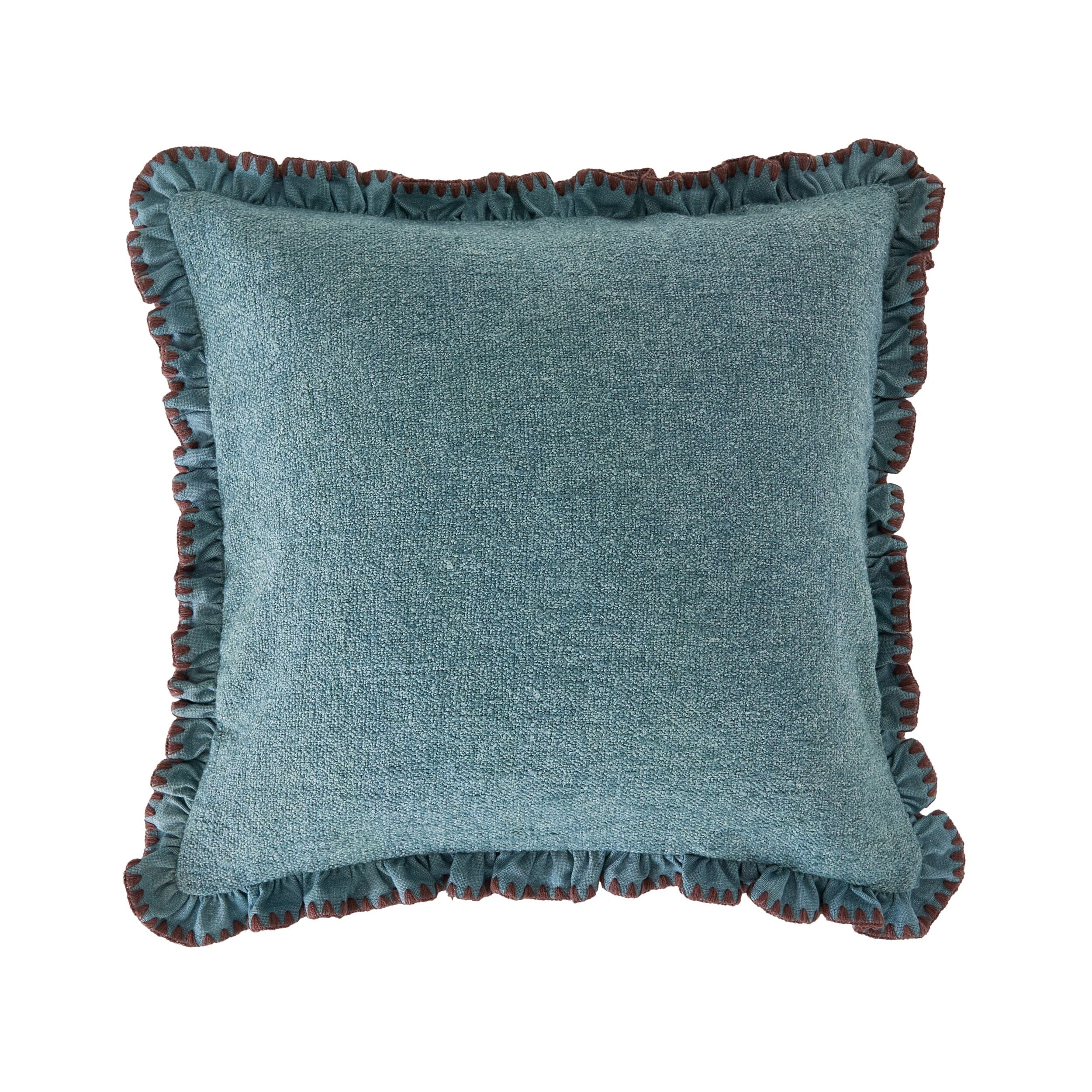 Rosalia Ruffle Cushion Storm Blue 50x50cm