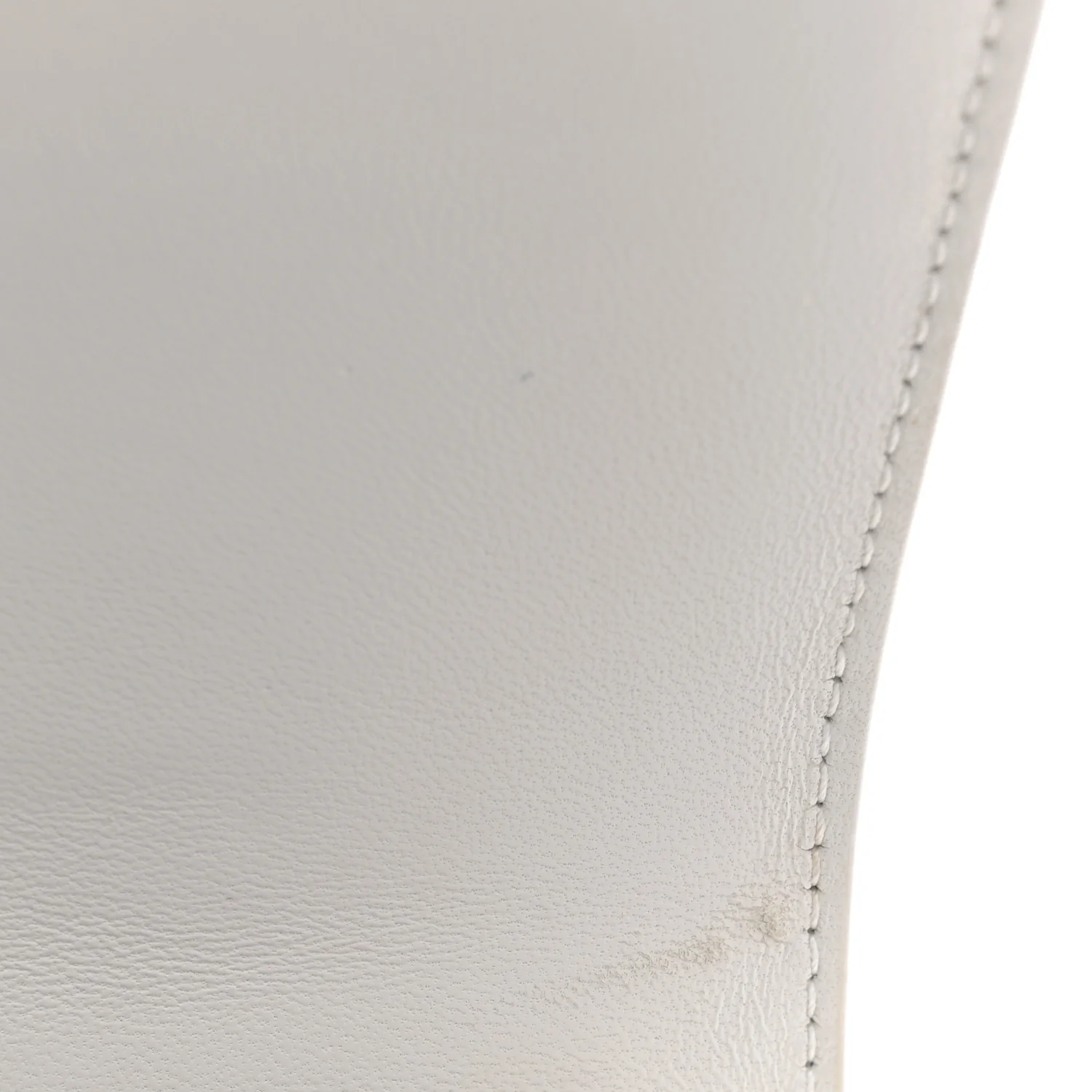Calfskin Crocodile Embossed Small Hourglass Top Handle Bag White