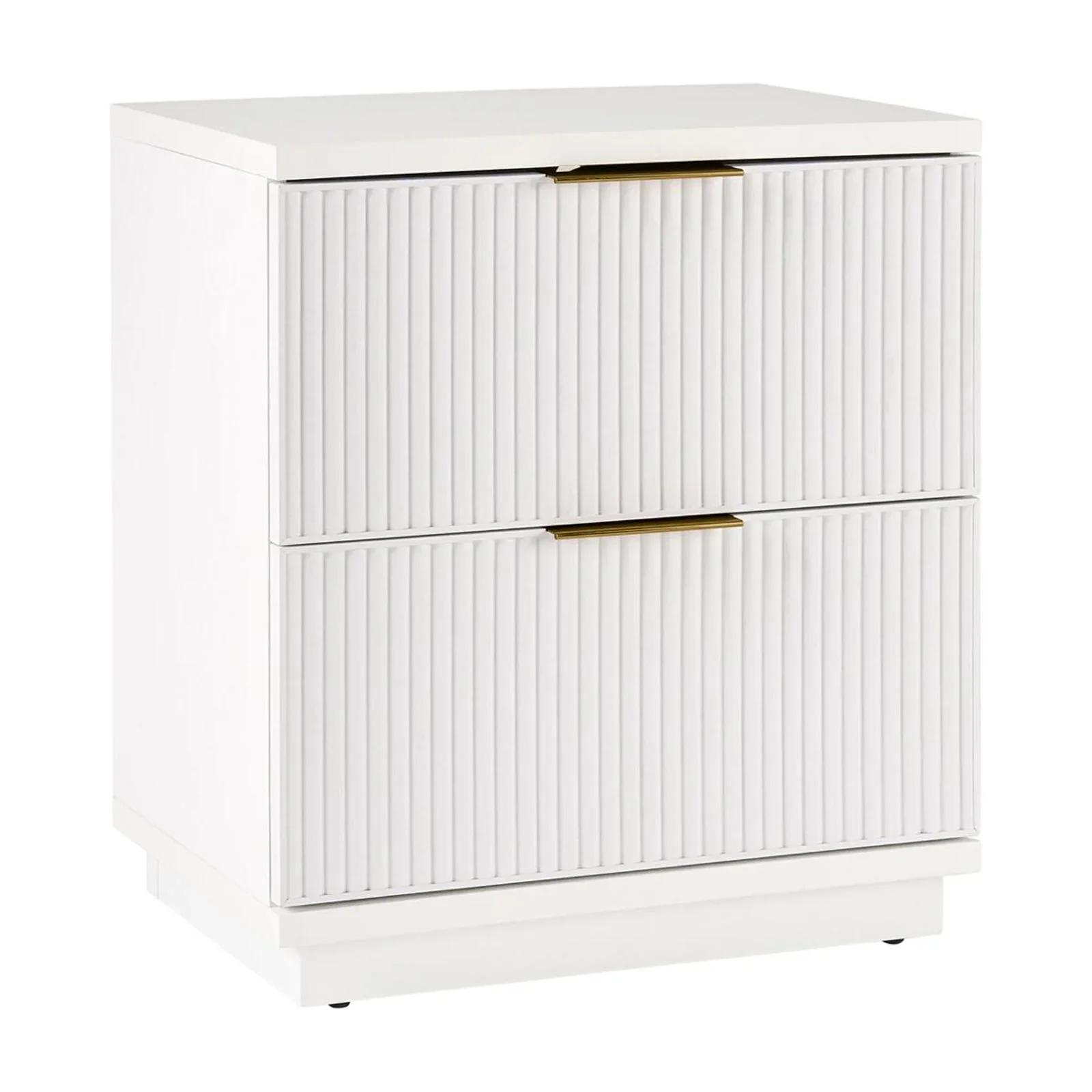 Better Homes & Gardens Lillian Fluted 2-Drawer Nightstand with USB, Natural Pine