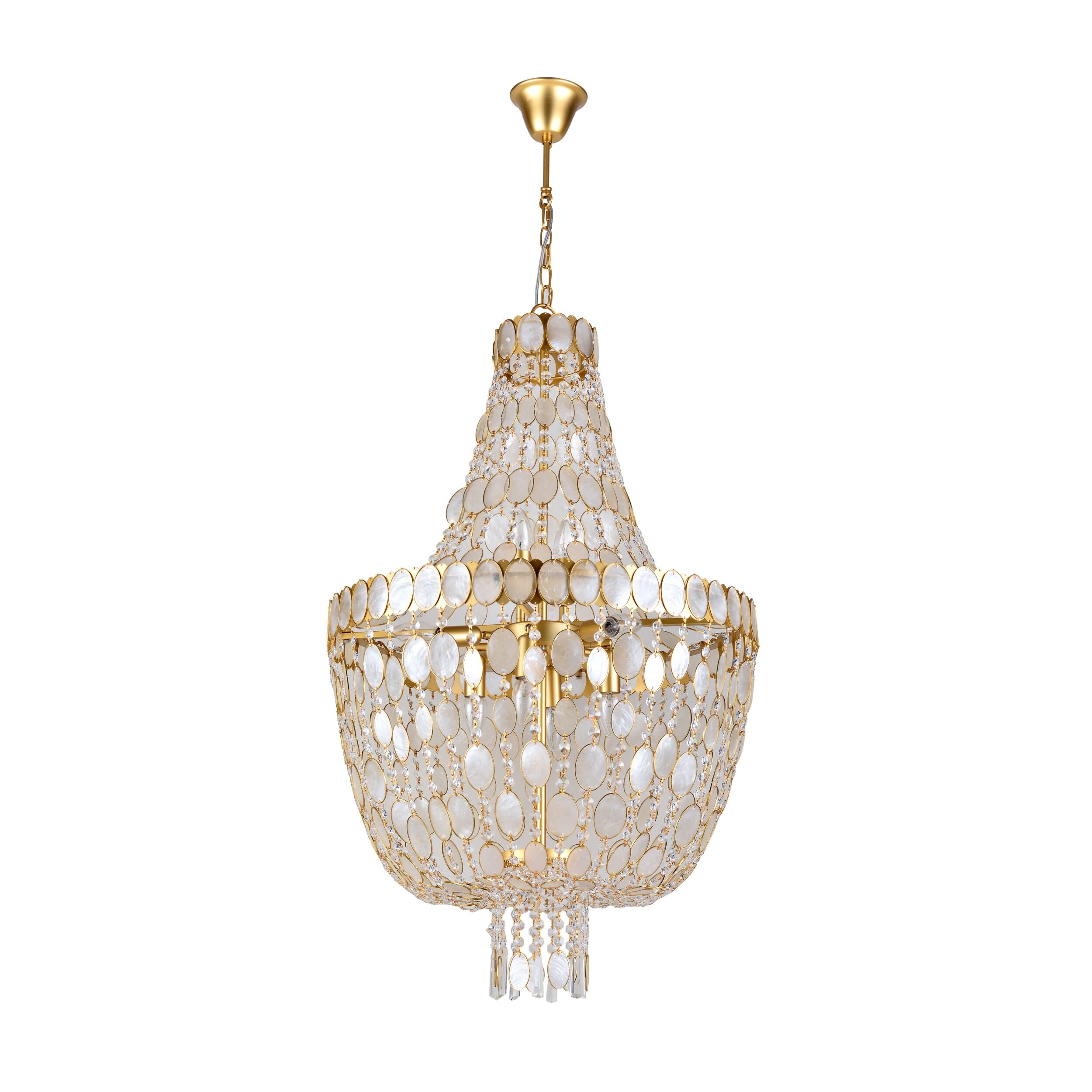 Isadora 12 Light Capiz Chandelier 60cm