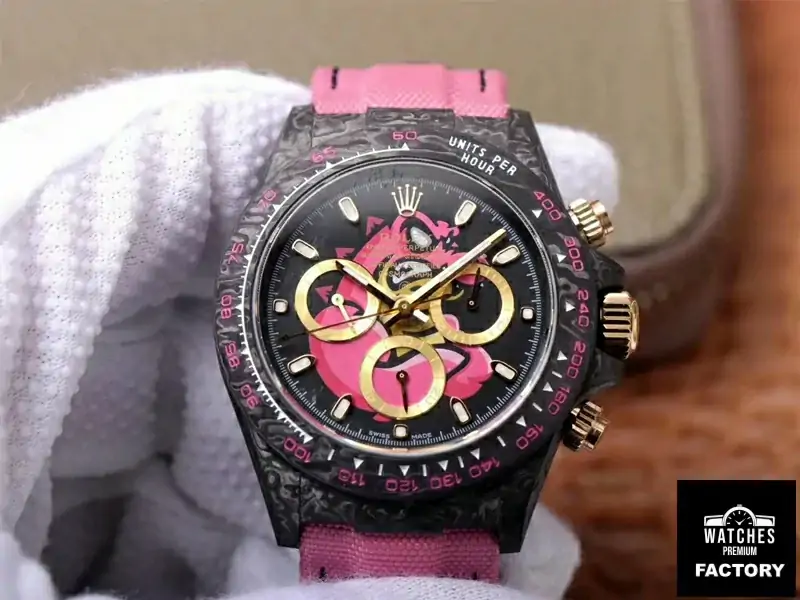 Rolex Daytona Cosmos Chronograph Carbon Fiber Edition Pink Exploded Dragon Dial