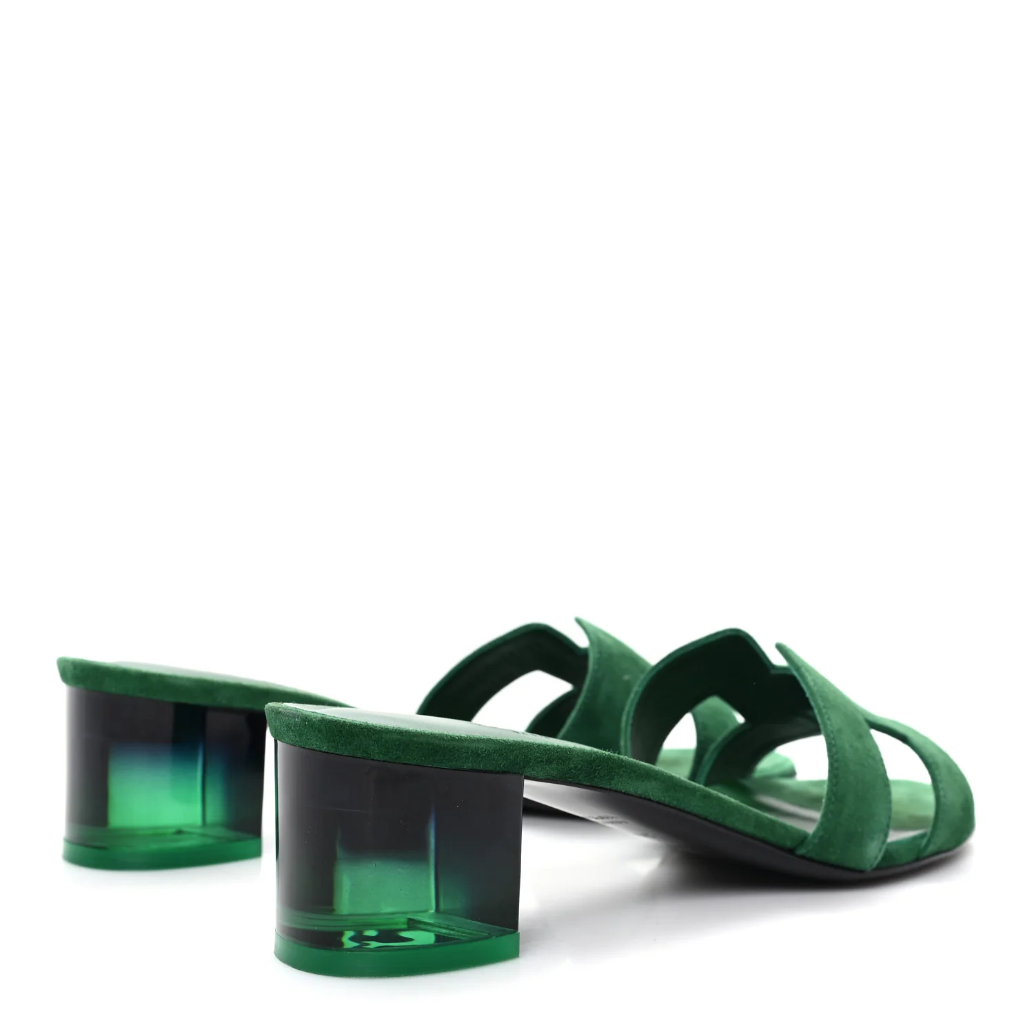 Suede Goatskin Oasis Sandals 39.5 Vert Electrique