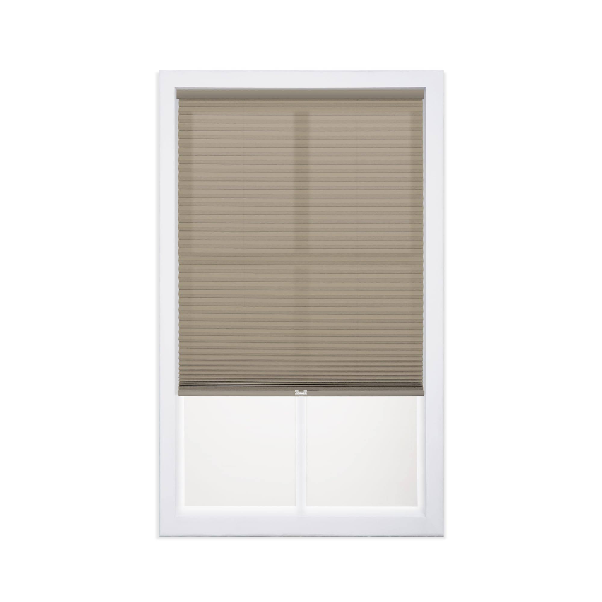 Allen + Roth 27-in x 48-in Linen Light Filtering Cordless Cellular Shade Polyester in Brown | CCLFLINEN270480