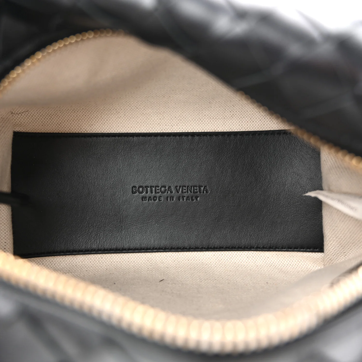 Calfskin Intrecciato Small Loop Top Handle Black