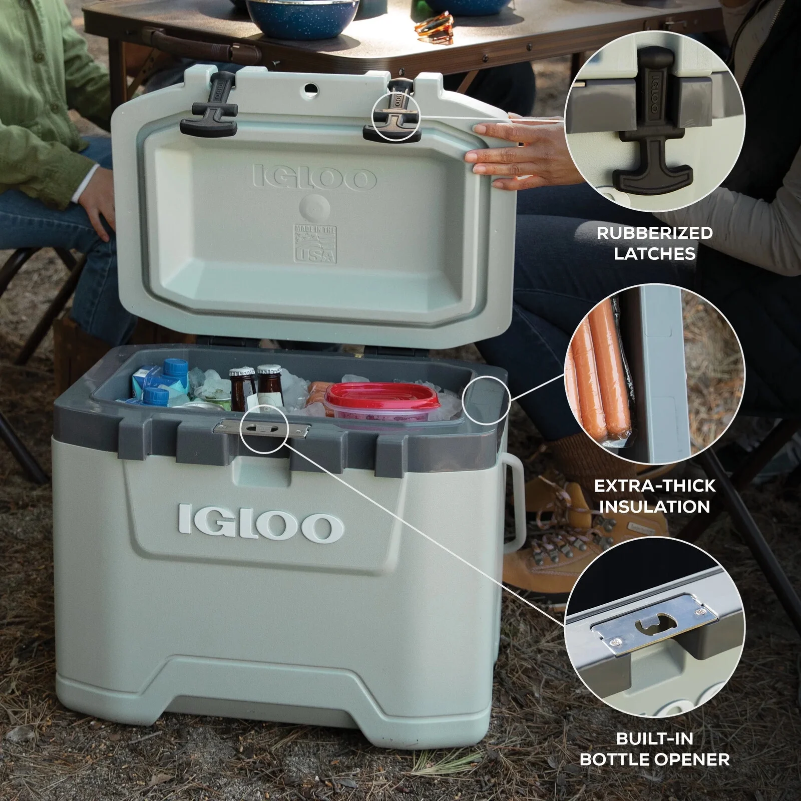 25 QT Overland Ice Chest Cooler, Green - Image 4