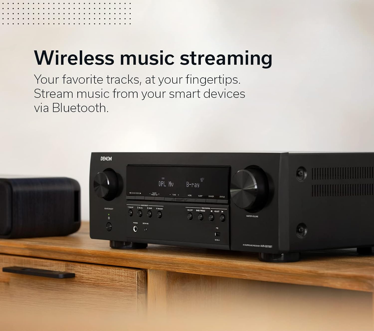 Denon AVR-S570BT AV Receiver 5.2 Channel 8K Ultra HD Audio & Video  Stereo Receivers  Denon AVR Wireless Streaming Bluetooth  (4) 8K HDMI Inputs  eARC  HD Setup Assistant