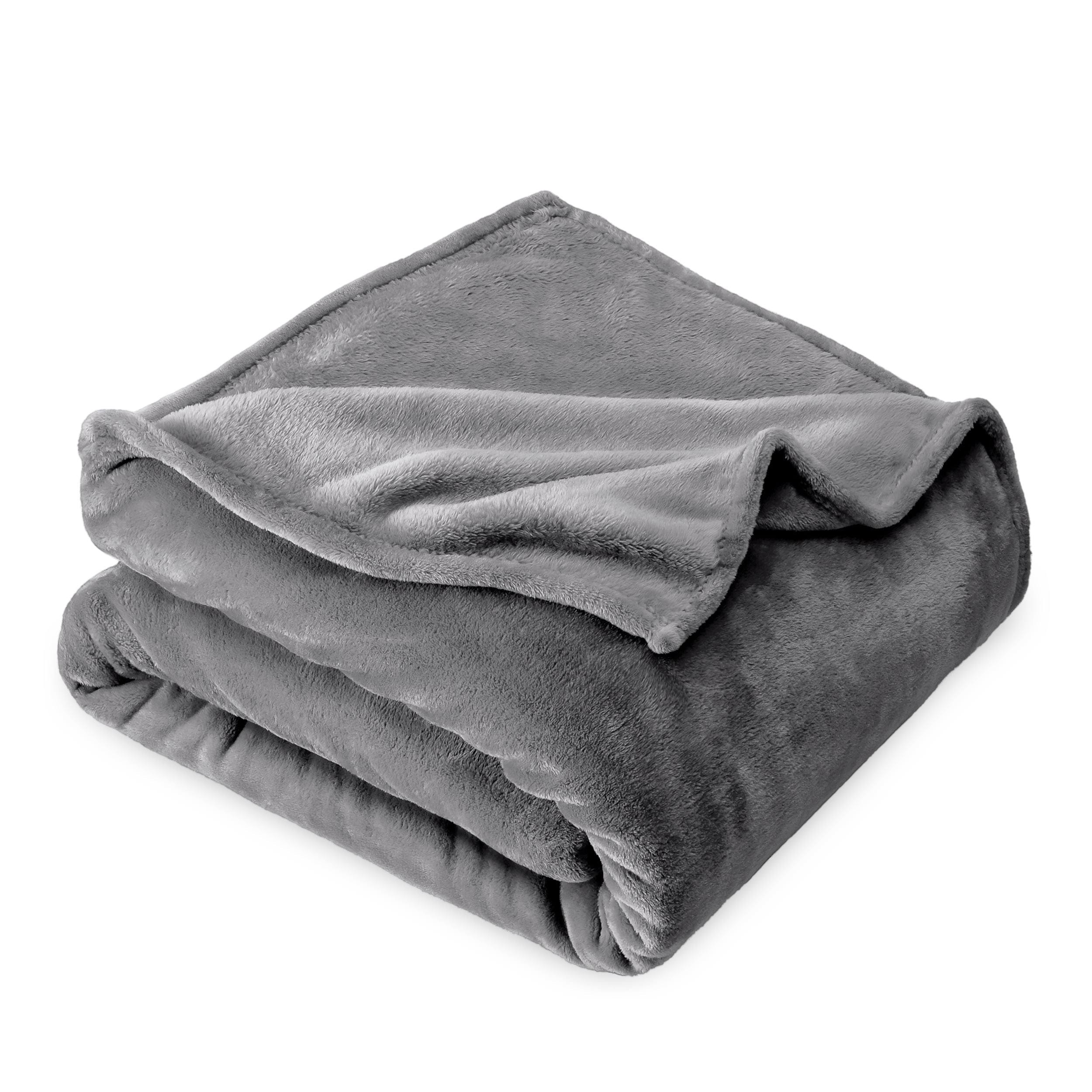Bare Home Microplush Fleece Blanket, Full/Queen - Grey