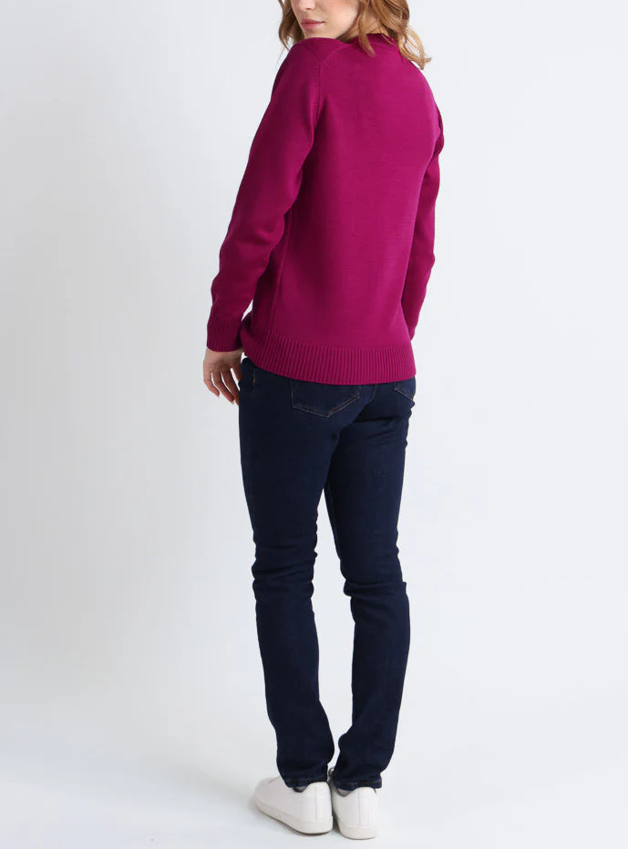 Pull épais femme en laine Violet Amethyste