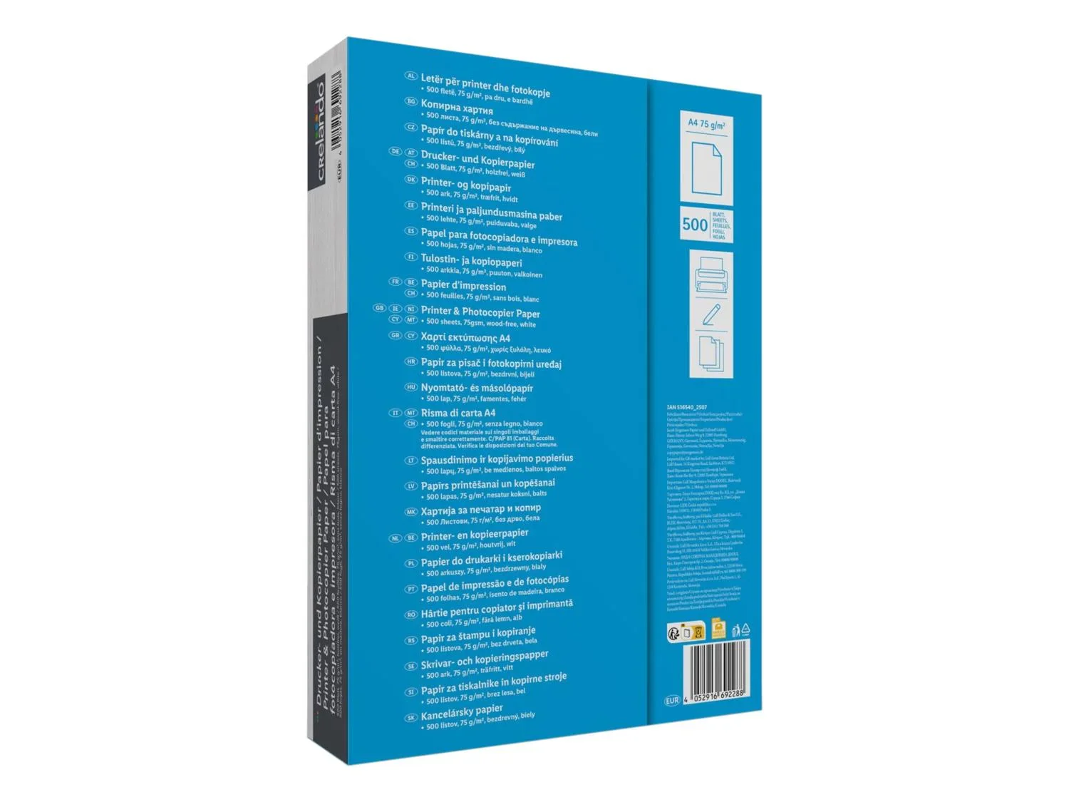 crelando Papier d'impression A4, 2500 feuilles