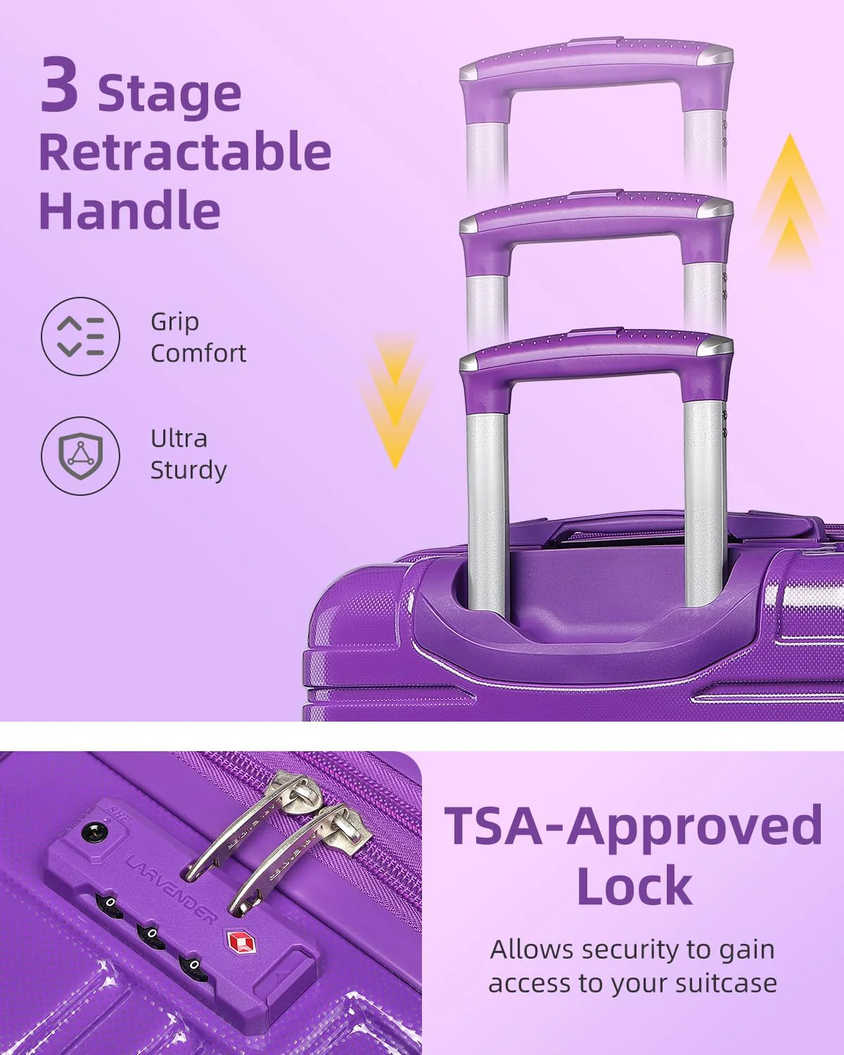 Ensemble de 6 valises, ensemble de valises rigides extensibles avec roulettes multidirectionnelles, ensemble de bagages à roulettes légers
