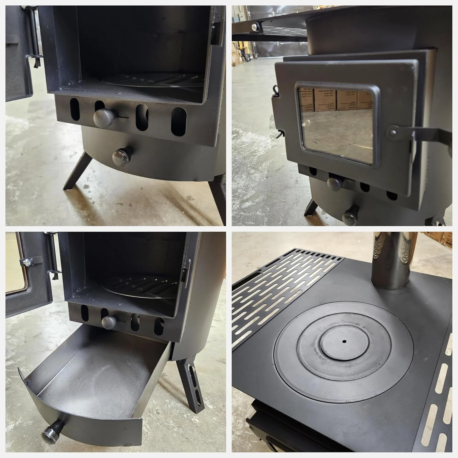 Portable Camping Wood Burning Stove, Outdoor Cooker & Heater with Detachable Chimney & Extendable Legs, for Camping, Fishing, Hiking & Emergency Power Outage Use