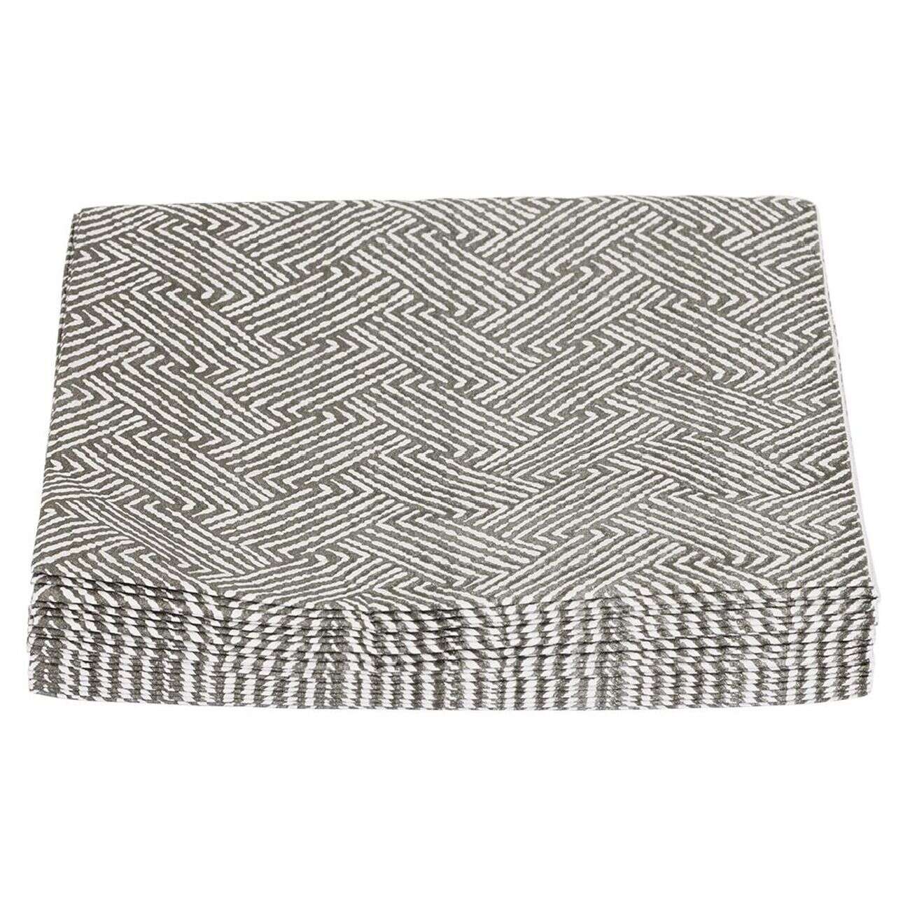 Serviette papier motif géométrique blanc et noir 33x33cm 3 plis x20