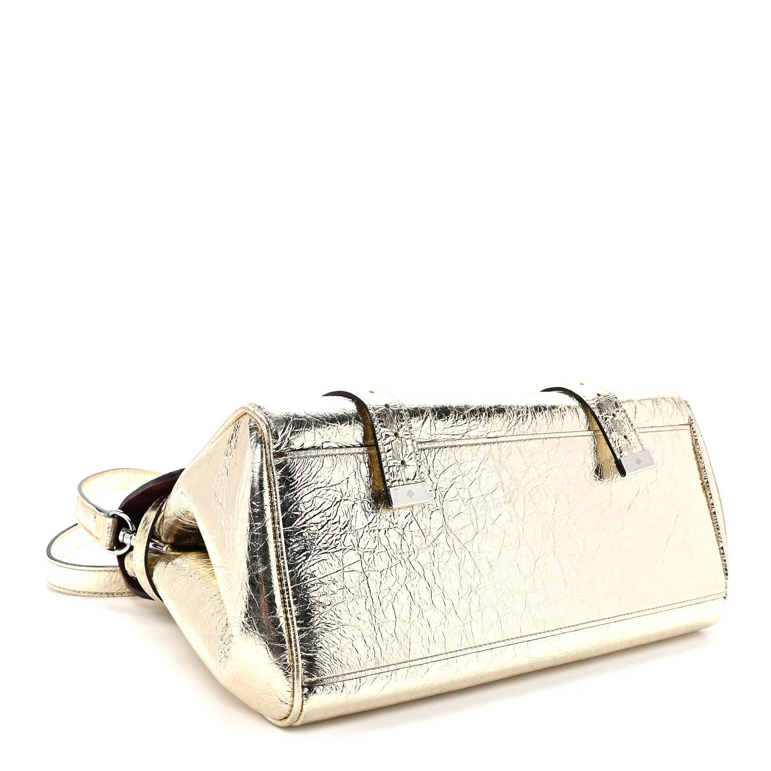 Metallic Crinkled Calfskin Medium Alexa Gold