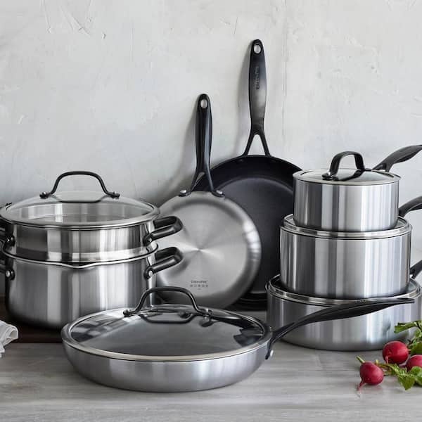 Venice Pro Noir Tri - Ply Stainless Steel Healthy Ceramic Nonstick 13 Piece Cookware Pots and Pans Set
