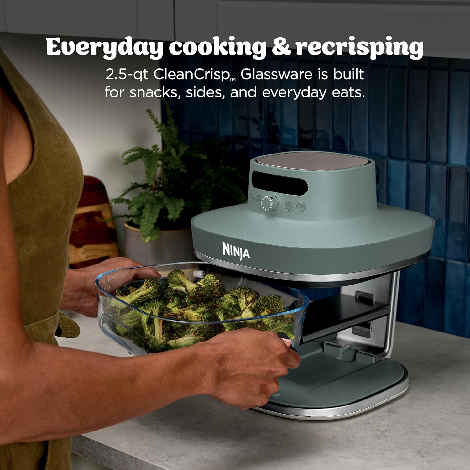 Ninja Crispi Pro Glass Air Fryer, 6-in-1, Ash Grey, AS101DG