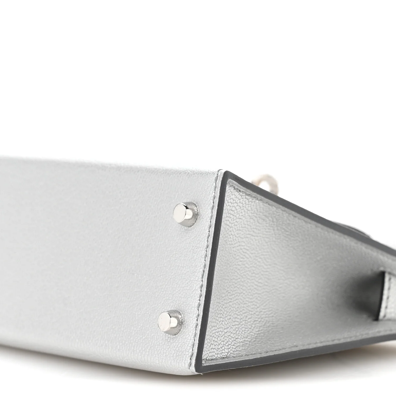 Metallic Chevre Chamkilight Mini Kelly Sellier 20 Argent
