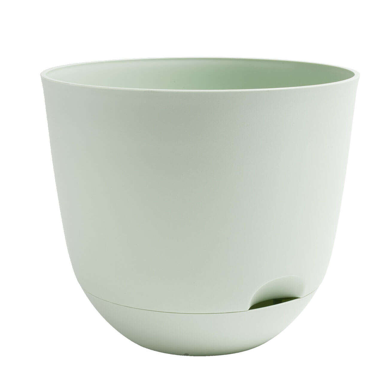 Pot rond avec réserve d'eau plastique vert Ø29,5xH25,8cm