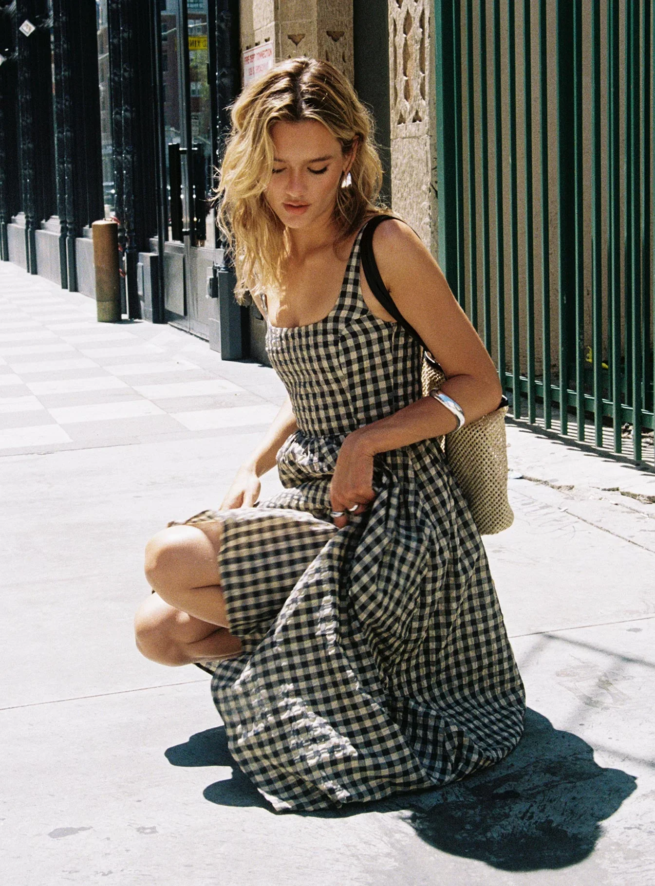 Cartmel Check Maxi Dress Black Cream Tall