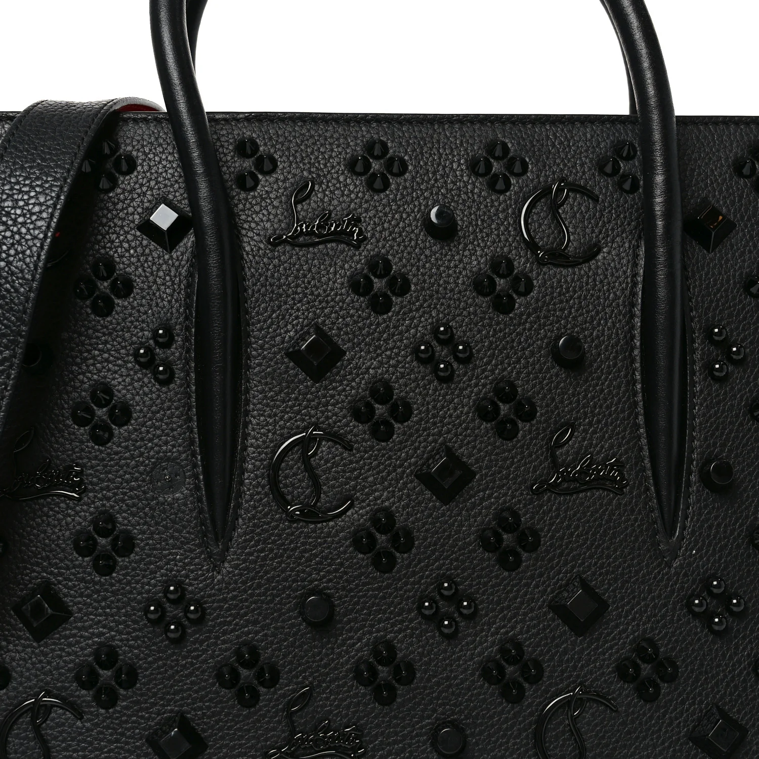 Calfskin Spikes Loubinthesky Medium Paloma Black