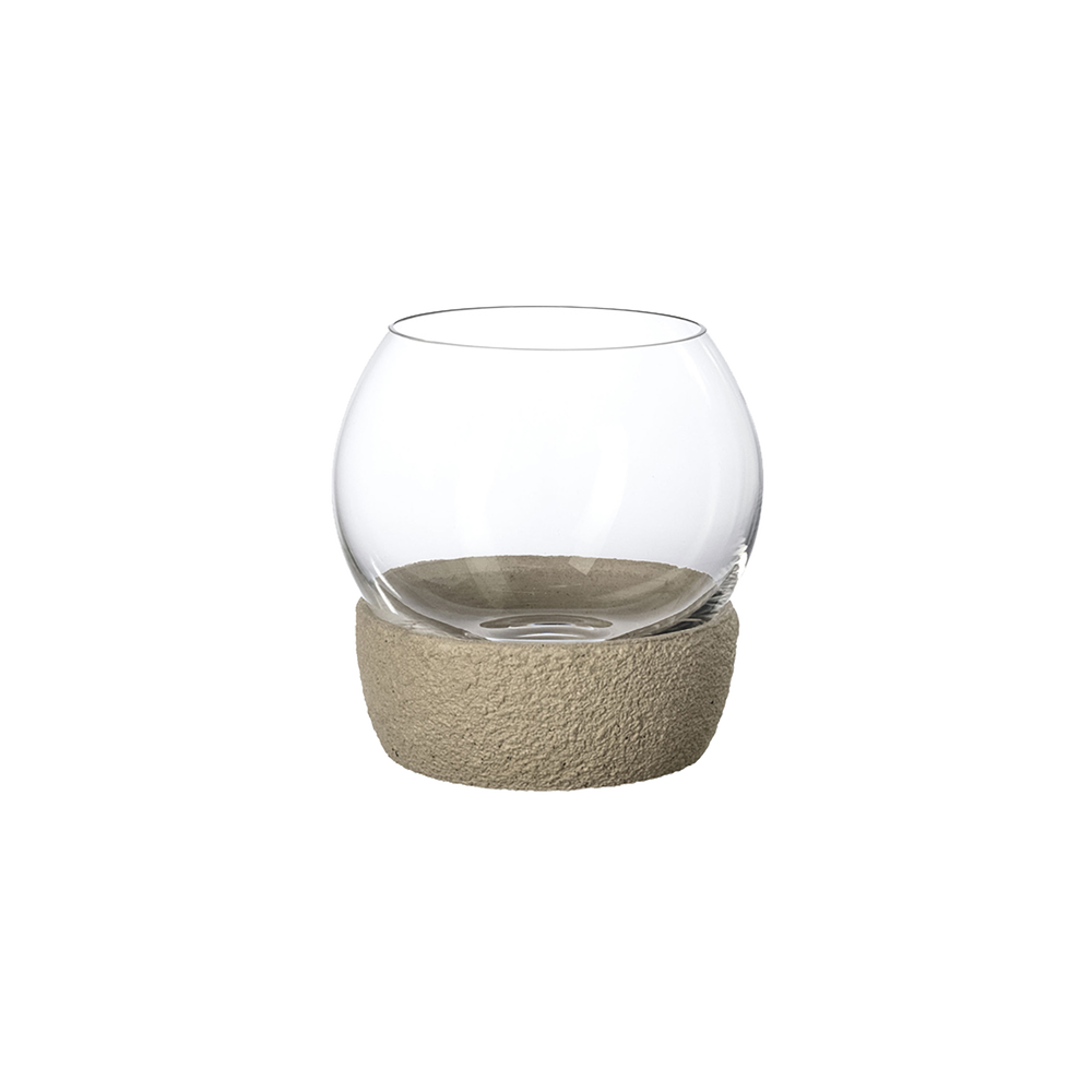 Perlemor Tealight holder - Beige, 4.4'' x 4.5''