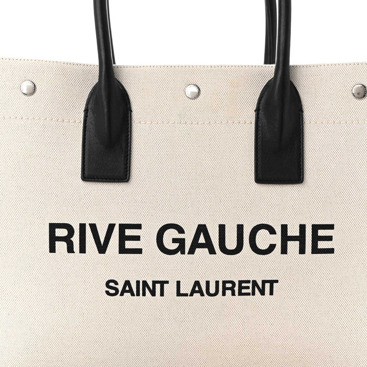 Linen Calfskin Small Rive Gauche Tote Optic White