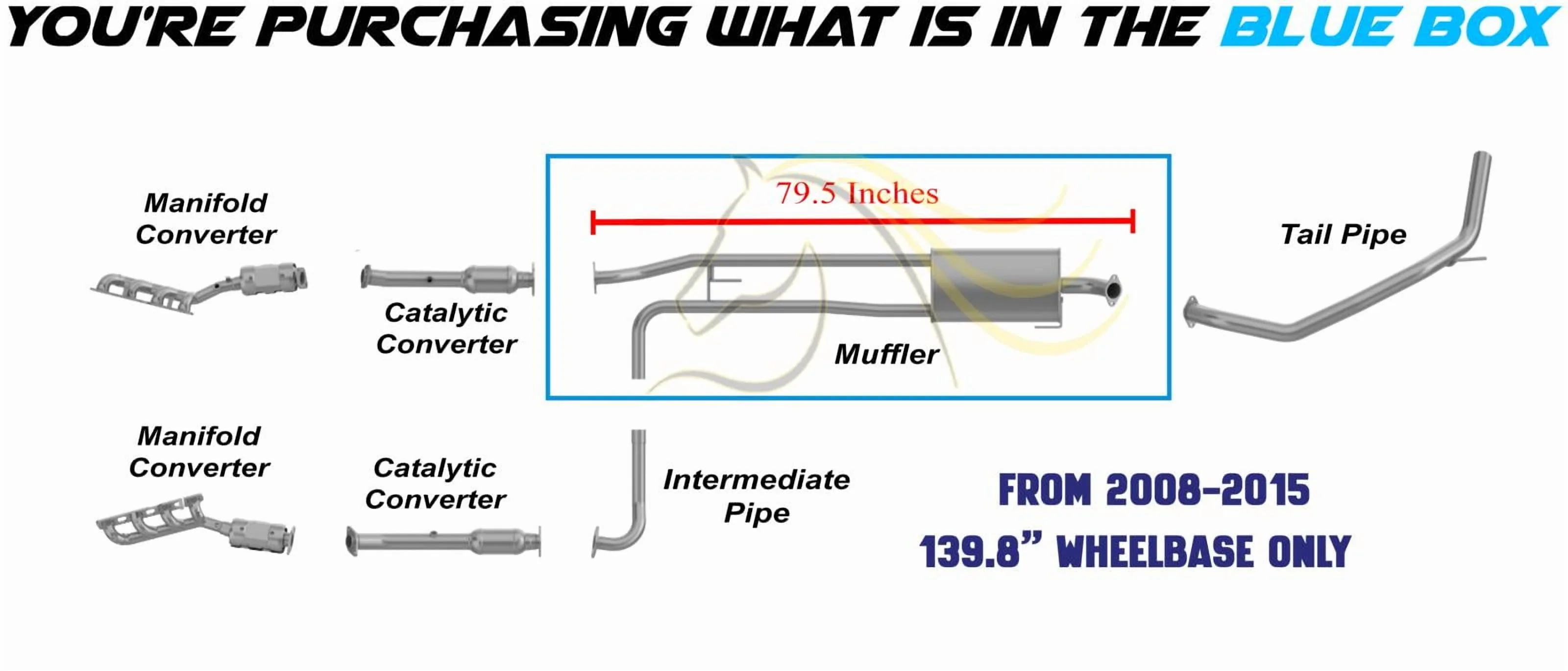 Stainless Steel Exhaust Muffler Assembly Fits 2007 2015 Nissan Titan 5 6L 139 8'' W B Direct Fit Image 3