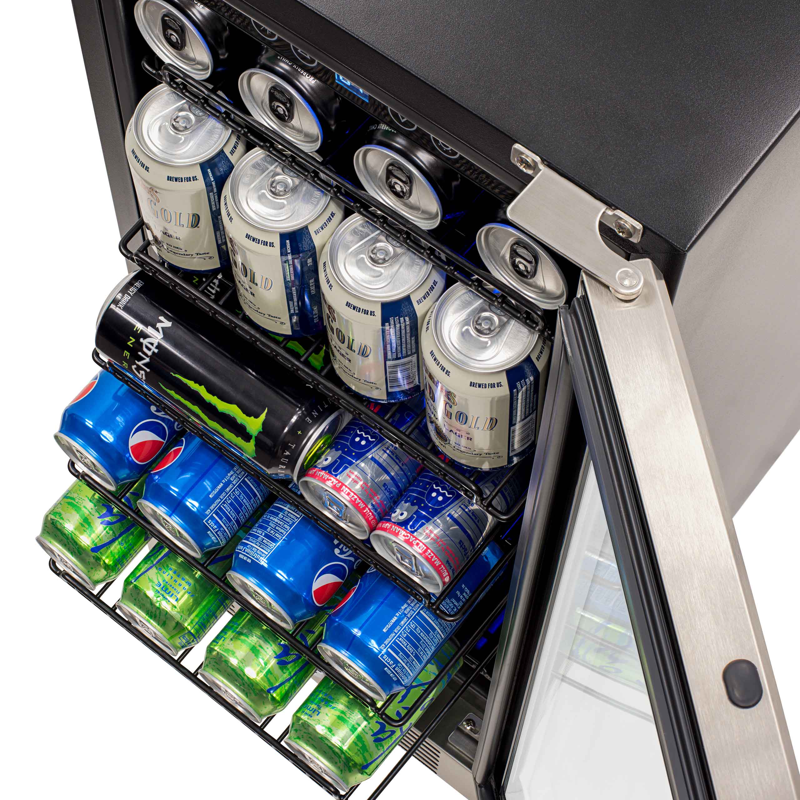 Newair 96-Can Built-In Stainless Steel Beverage Fridge - 15