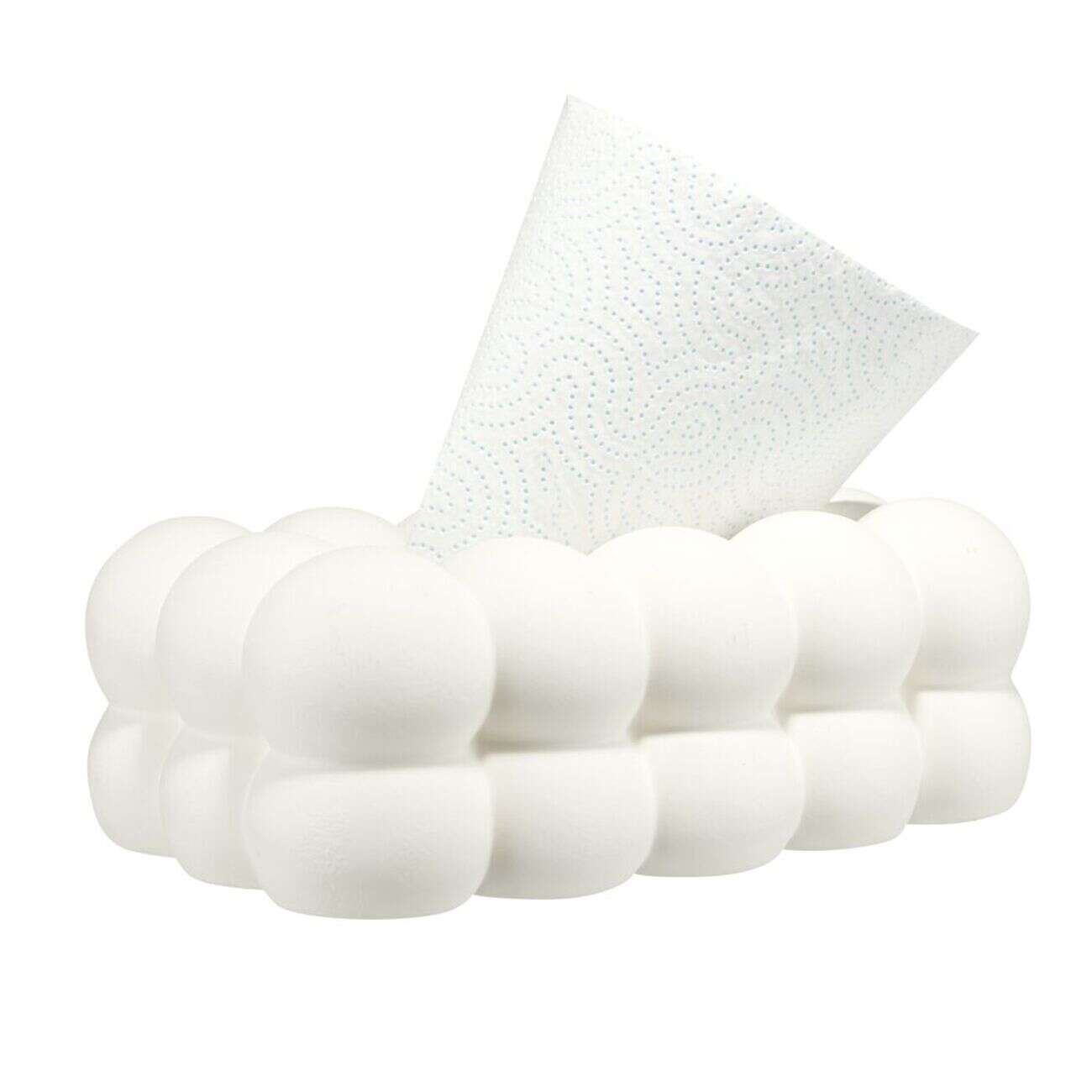Boîte à mouchoirs décorative forme bubble dolomite blanche 25,5x13,5xH9cm