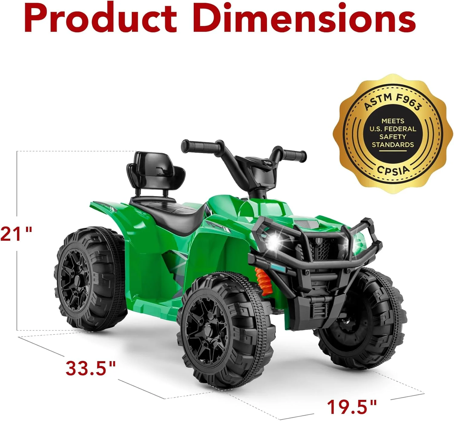 Quad électrique 12 V pour enfants Best Choice Products, véhicule tout-terrain à 4 roues avec audio Bluetooth, vitesse maximale de 3,9 km/h, pneus à crampons, phares LED et radio.