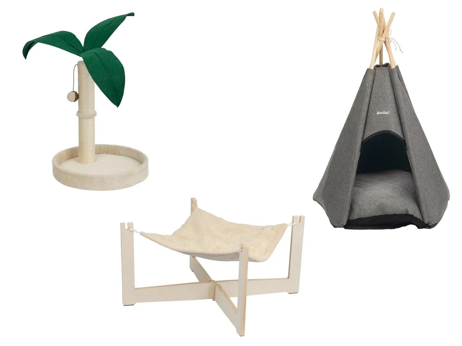 zoofari Griffoir palmier, Hamac ou Tipi pour animal domestique