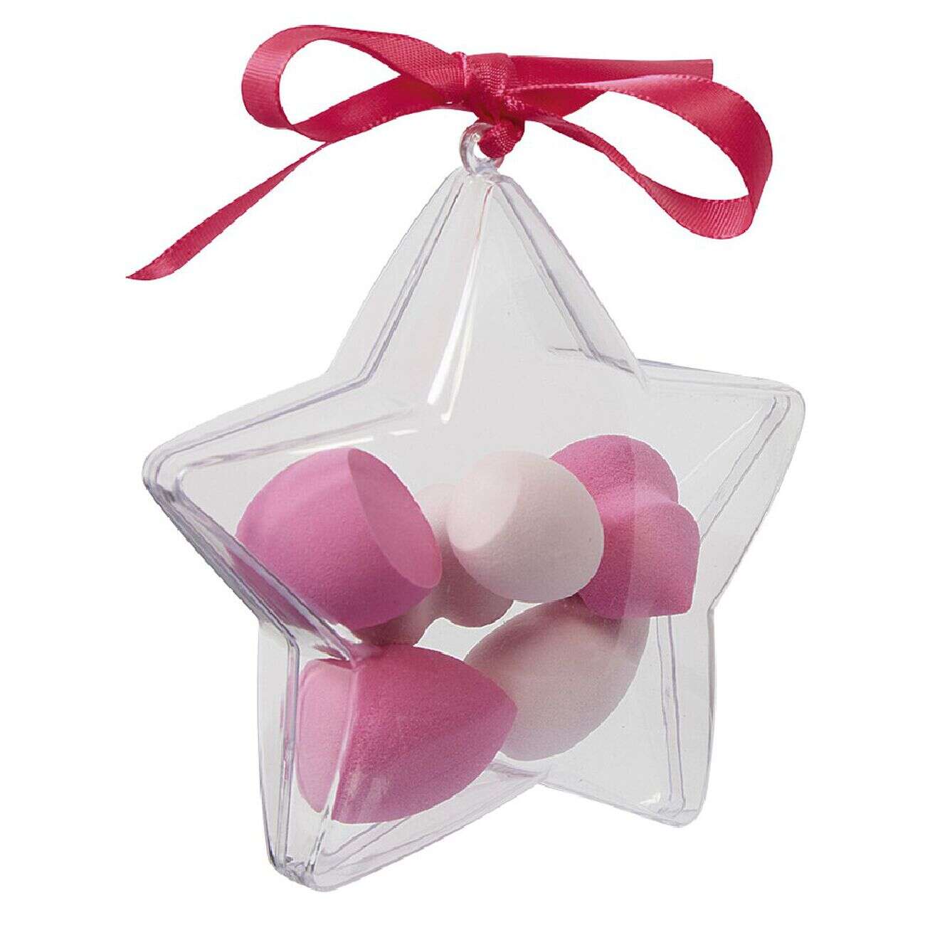 Éponge cosmétique x6 dans boîte Noël plastique transparent (2 modèles)