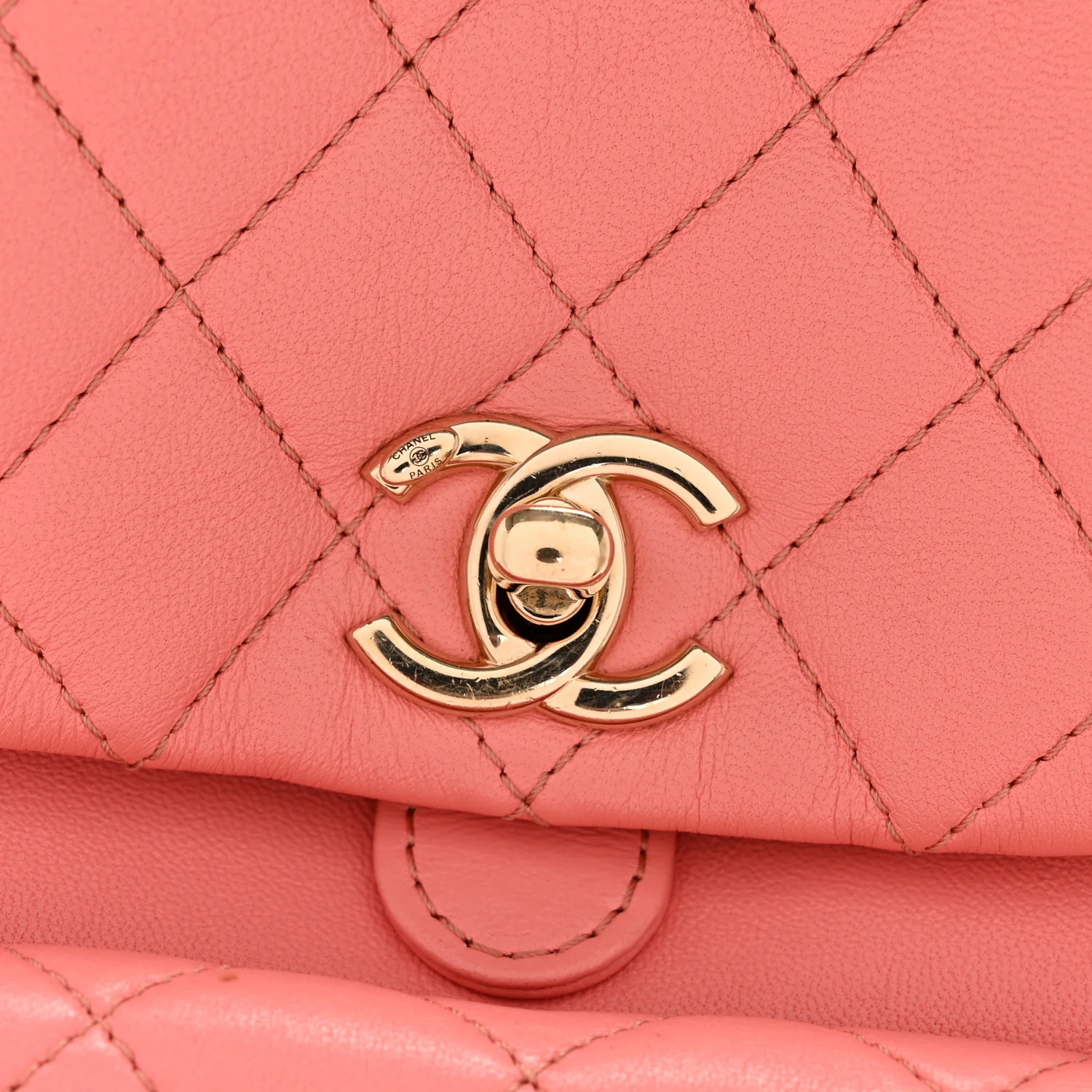 Lambskin Quilted Small Duma Drawstring Backpack Light Pink