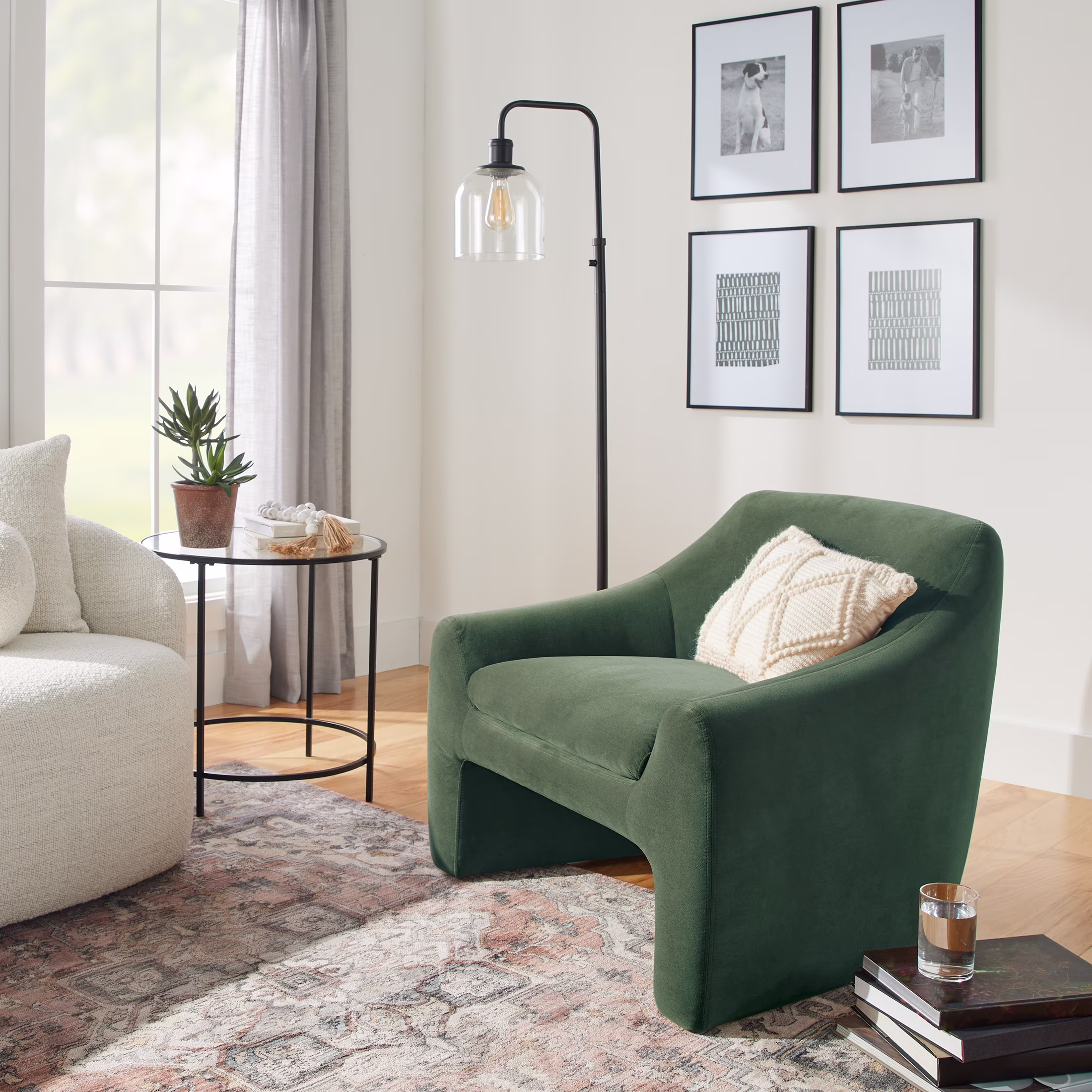 Better Homes & Gardens Emerson Curvy Accent Chair, Truffle Brown Boucle