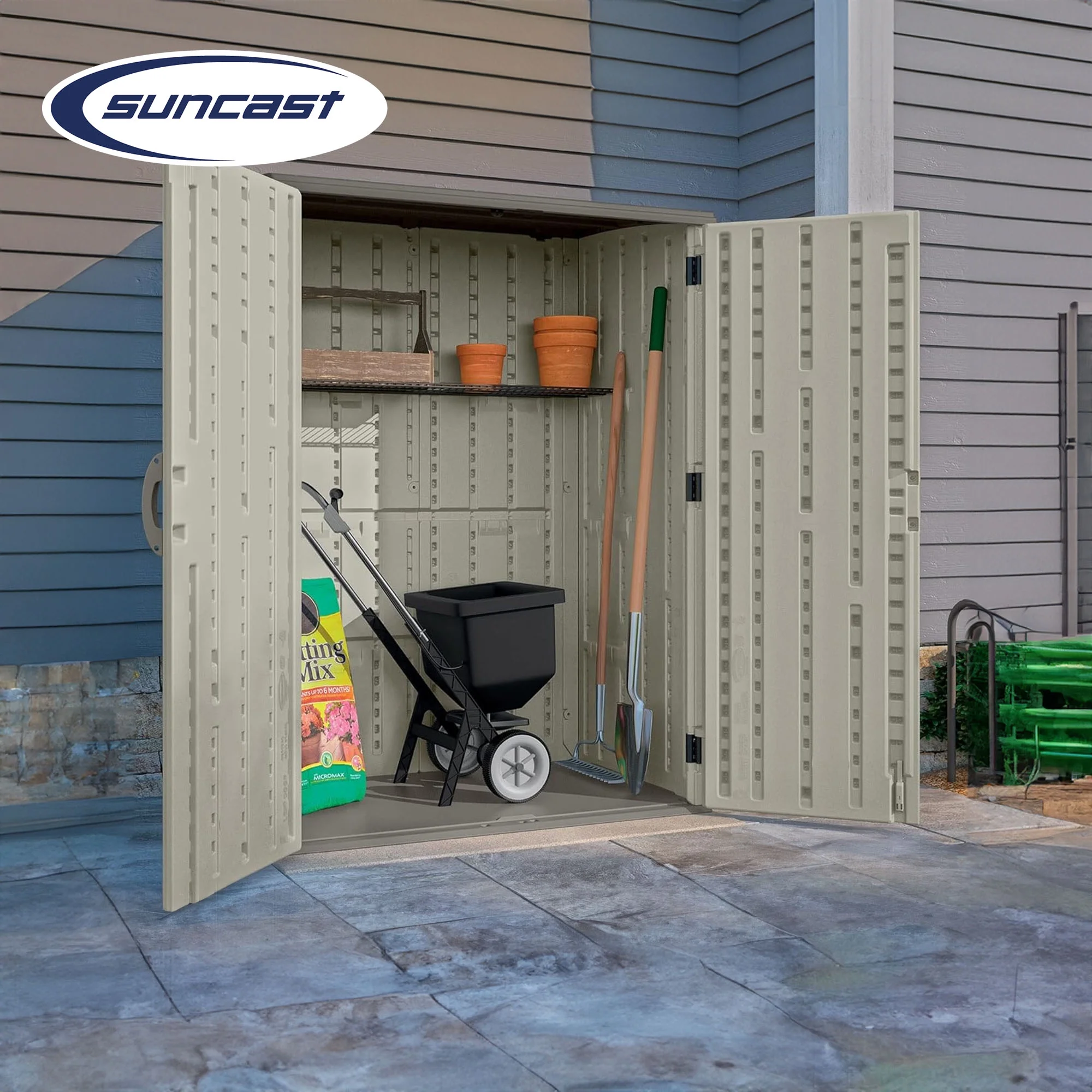 Large Vertical Shed for Storing Oudoor Tools, Equipment, Sand - Image 5