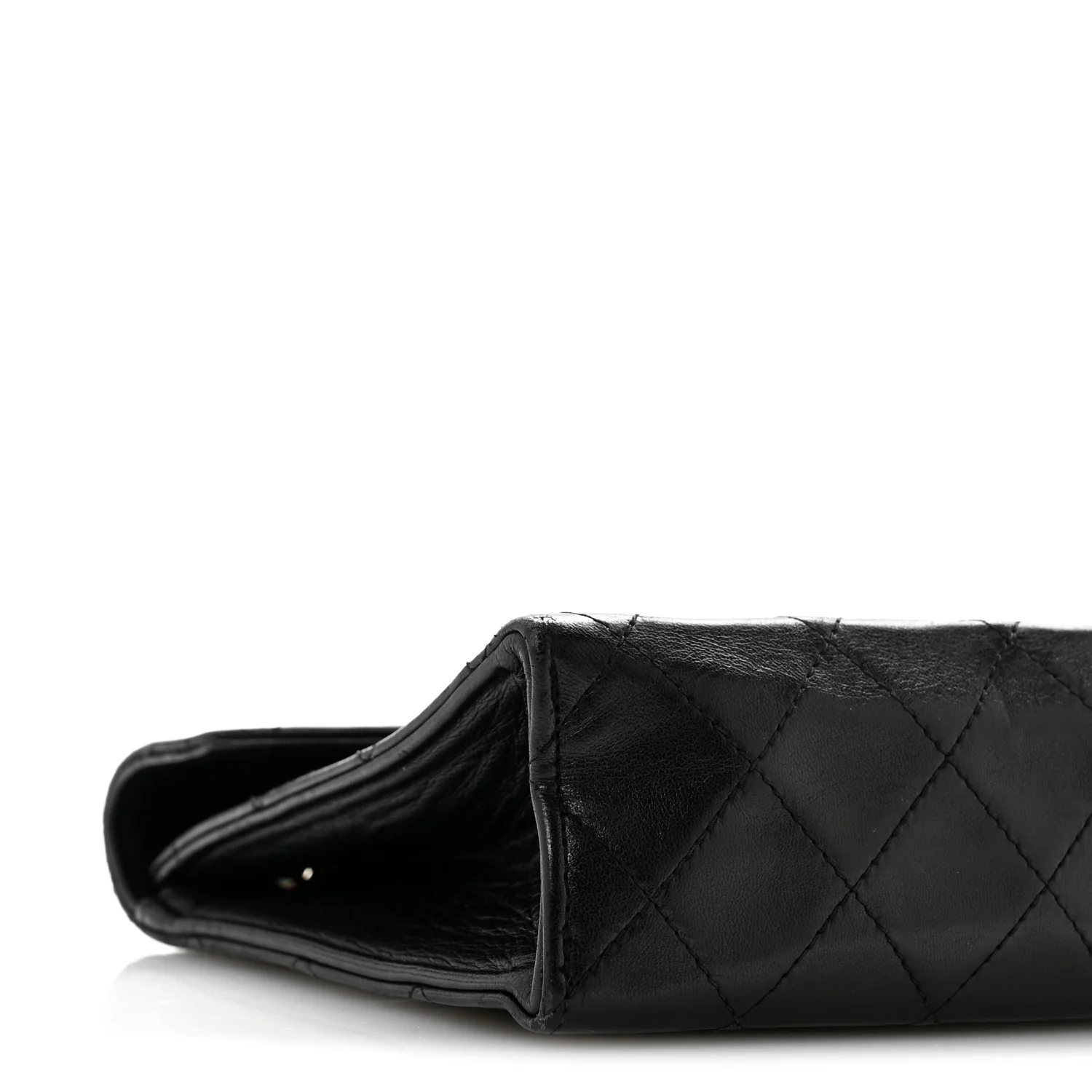 Lambskin Quilted Envelope Flap Black