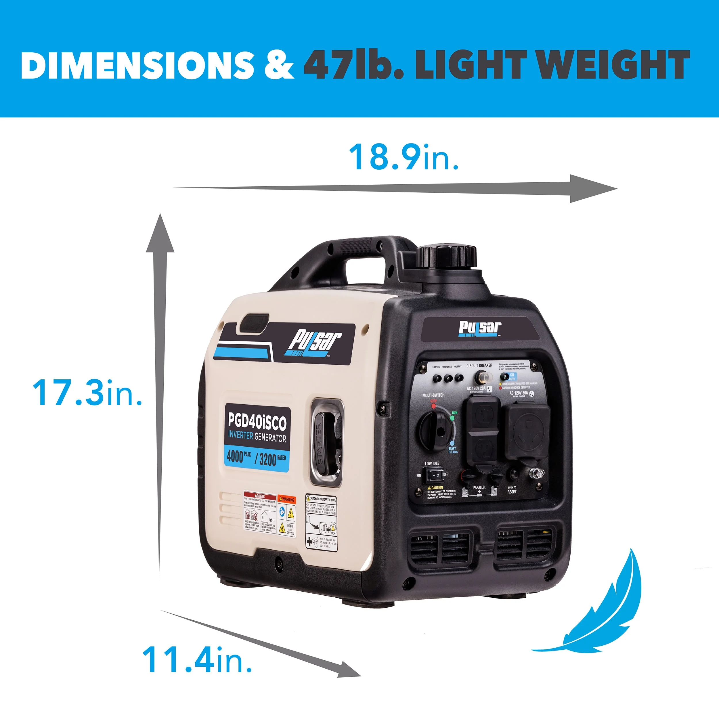 4000-Watt Super Quiet Gas Powered Inverter Generator with CO Sentry - Image 7