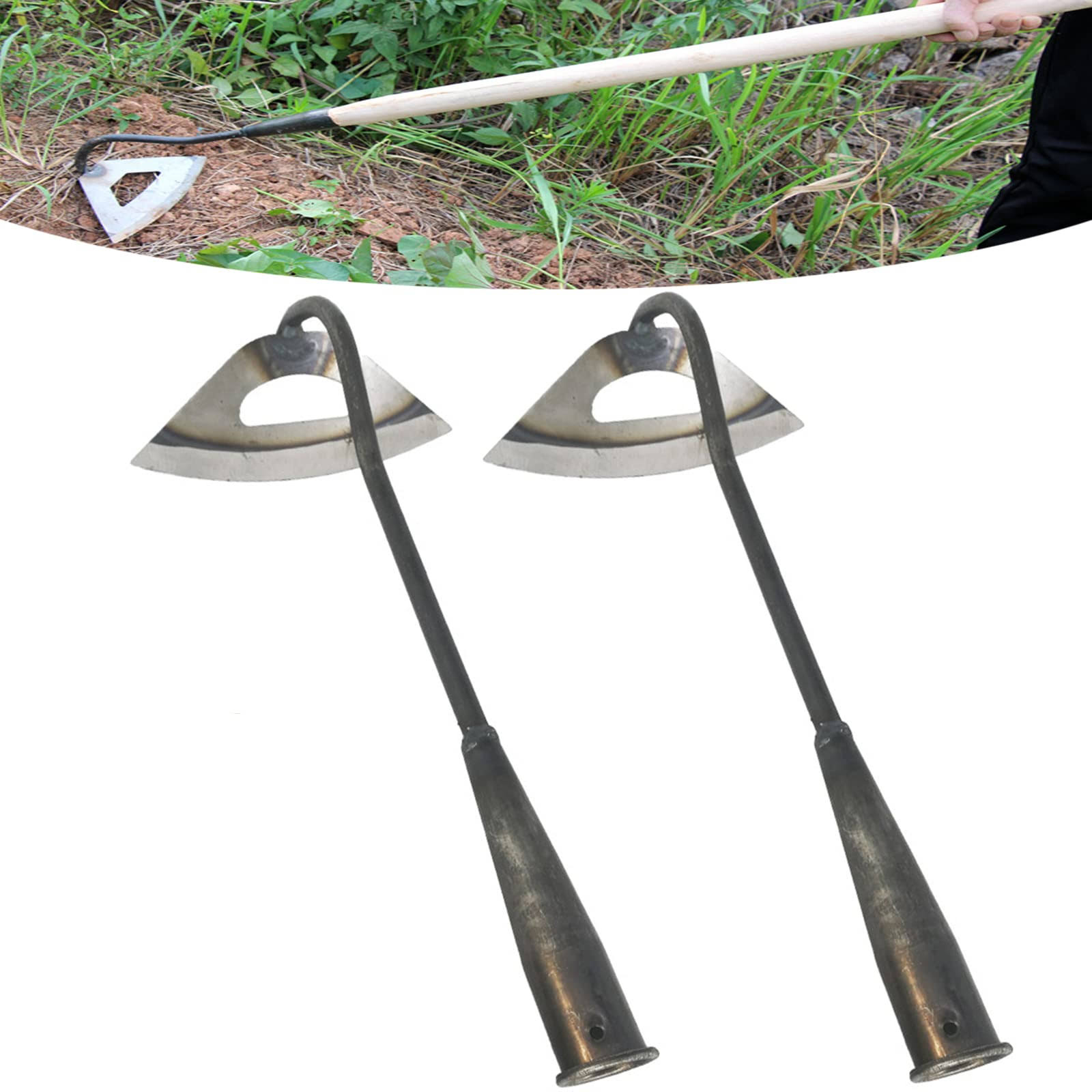 FmnyYaid Garden Hoe All-Steel Hardened Hollow Hoe, Sharp Durable Garden Weeding Tools, Garden Edger Weeder Portable Household Vegetable Garden