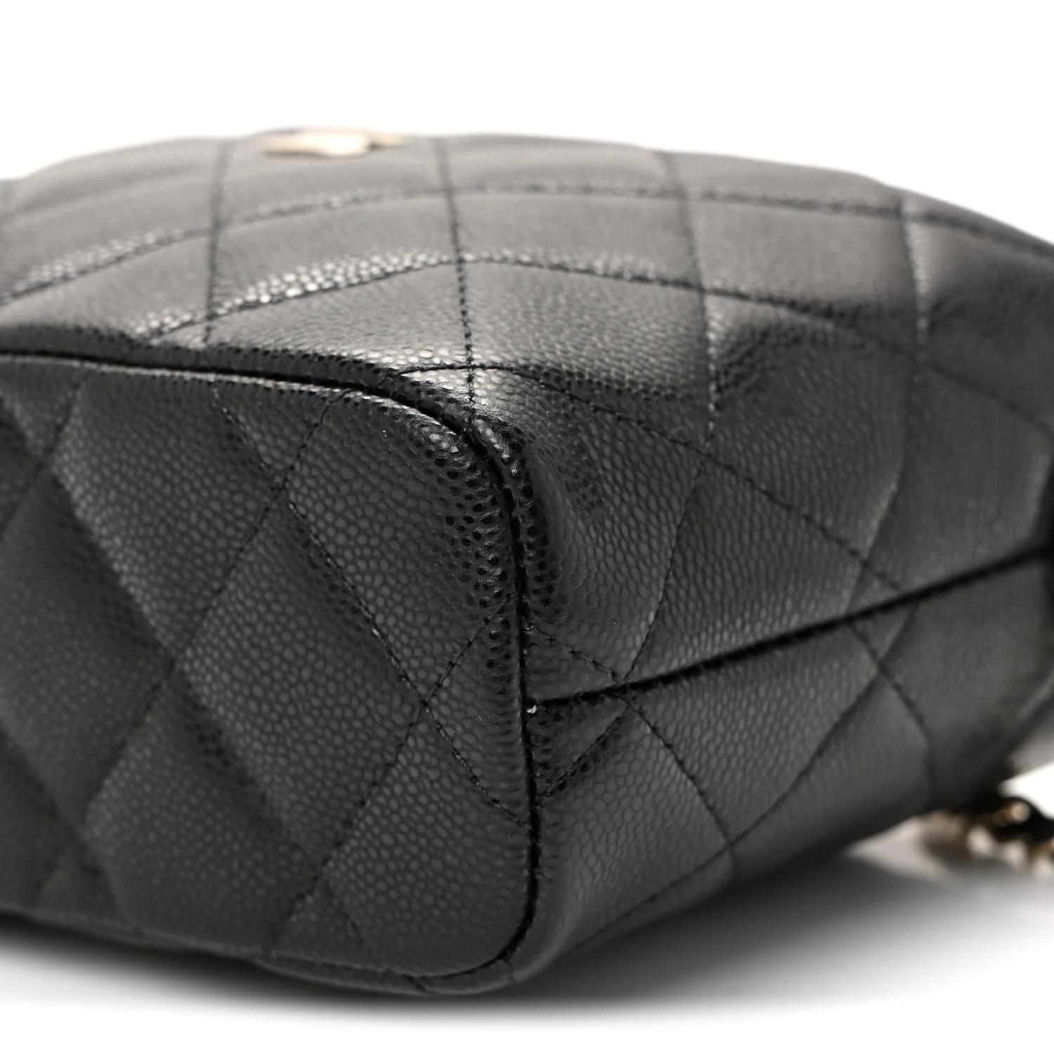 Caviar Quilted Hobo Clutch With Chain  Black