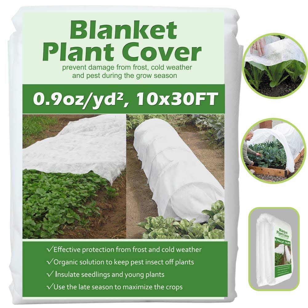 Valibe Plant Covers Freeze Protection 10 ft x 30 ft Floating Row Cover Garden Fabric Plant Cover for Winter Frost / Sun Pest Protection (10ft x 30ft)