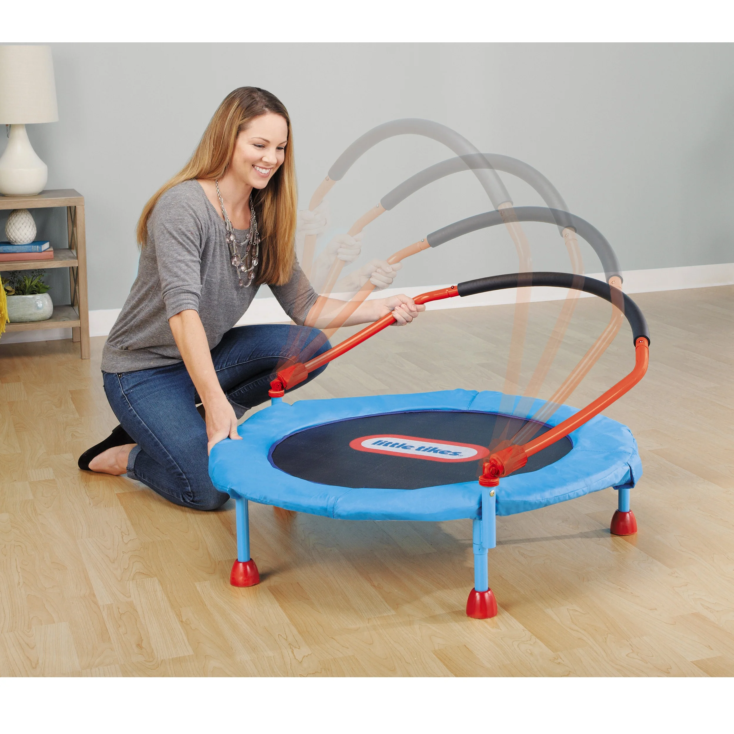 Easy Store 3-Foot Trampoline, with Hand Rail, Blue - Image 4