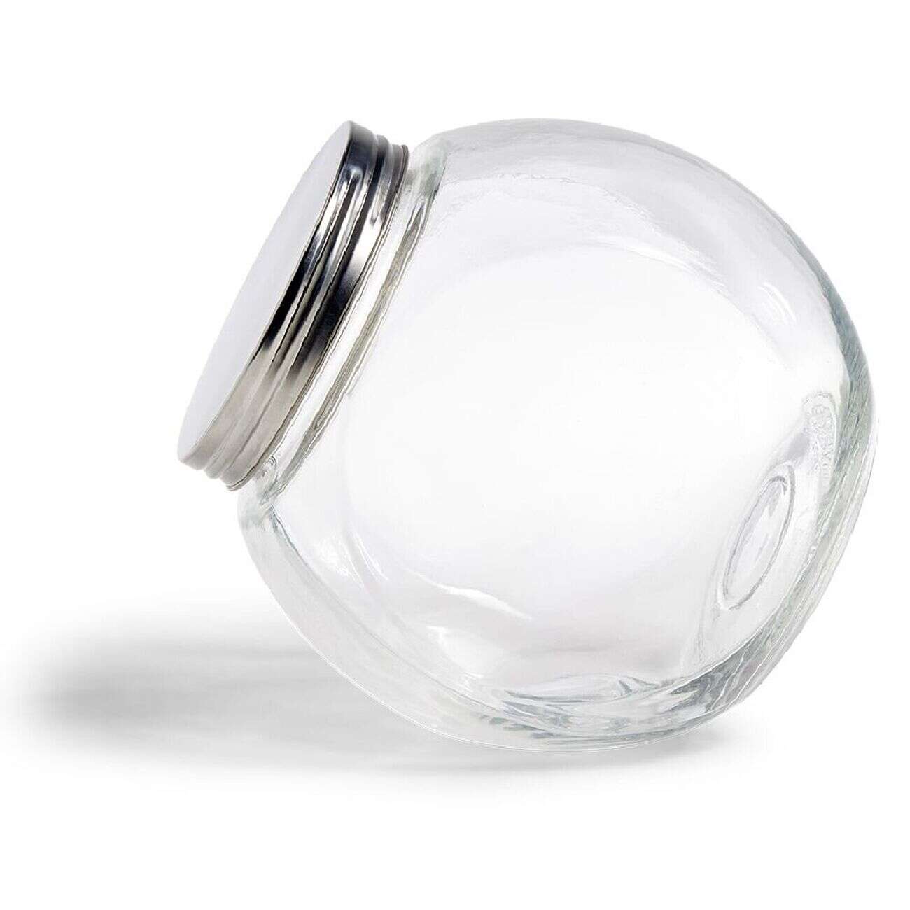 Bocal en verre transparent couvercle métal 2000ml - 17,5x12,5xH.17cm