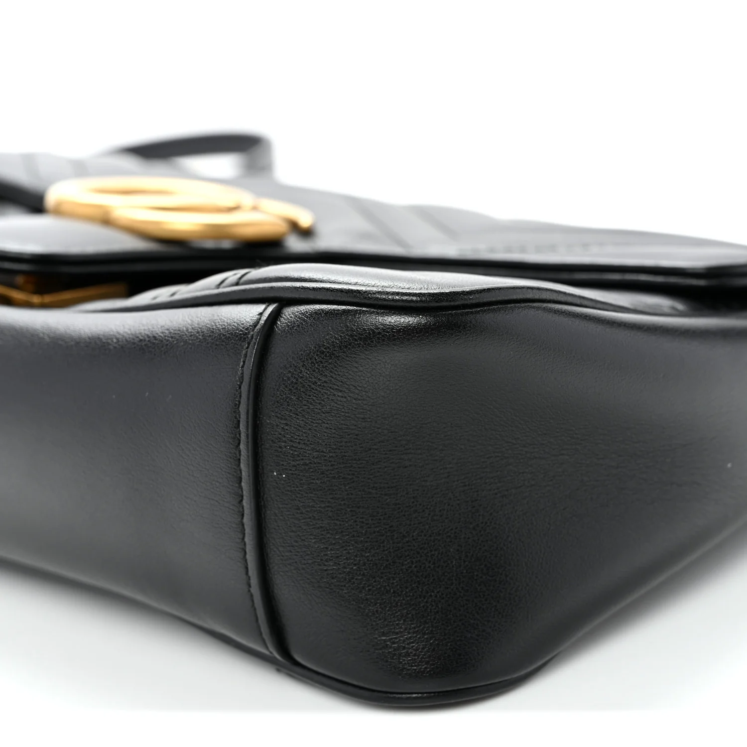 Calfskin Matelasse Small GG Marmont Shoulder Bag Black